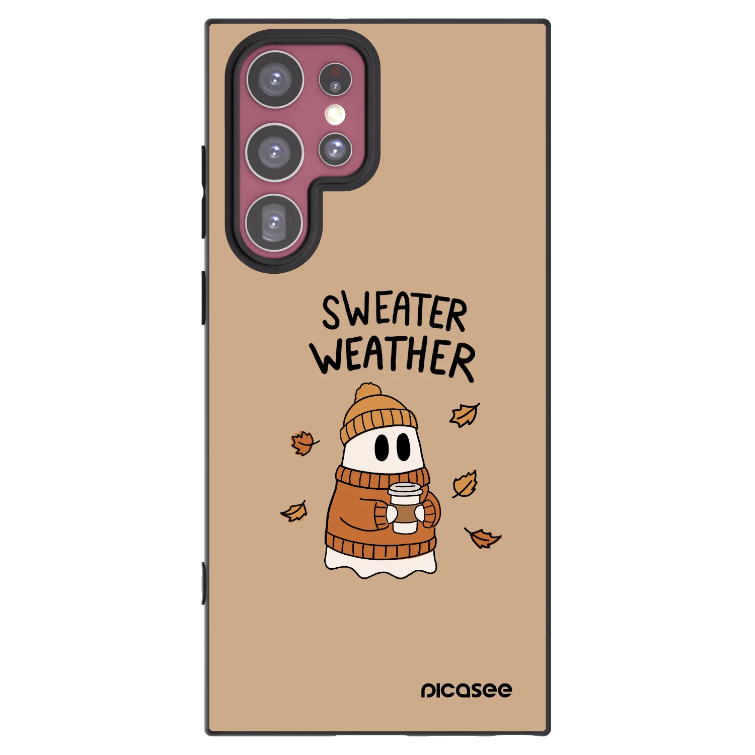 Picasee silikónový čierny obal pre Samsung Galaxy S22 Ultra 5G - Sweater ghost