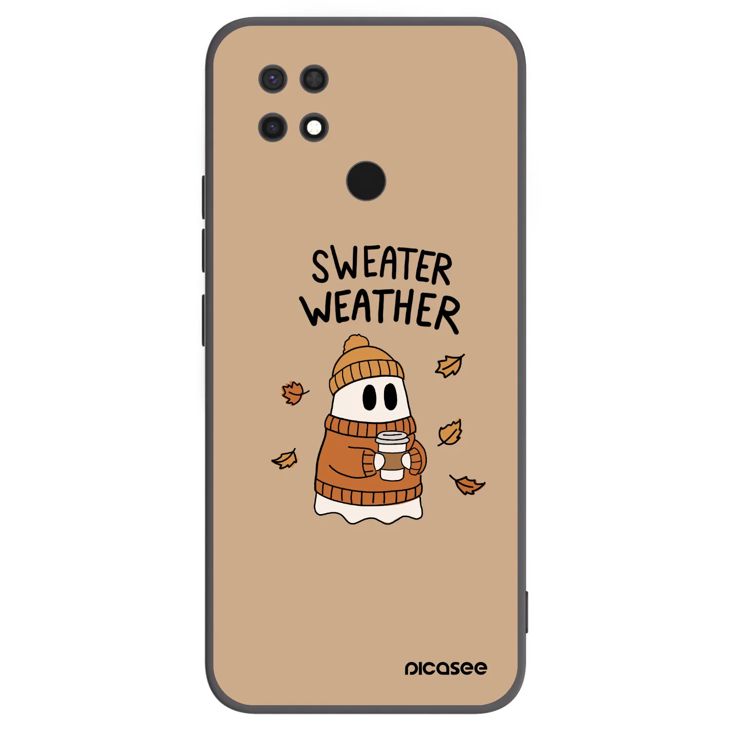 Picasee silikónový čierny obal pre Xiaomi Redmi 10C - Sweater ghost