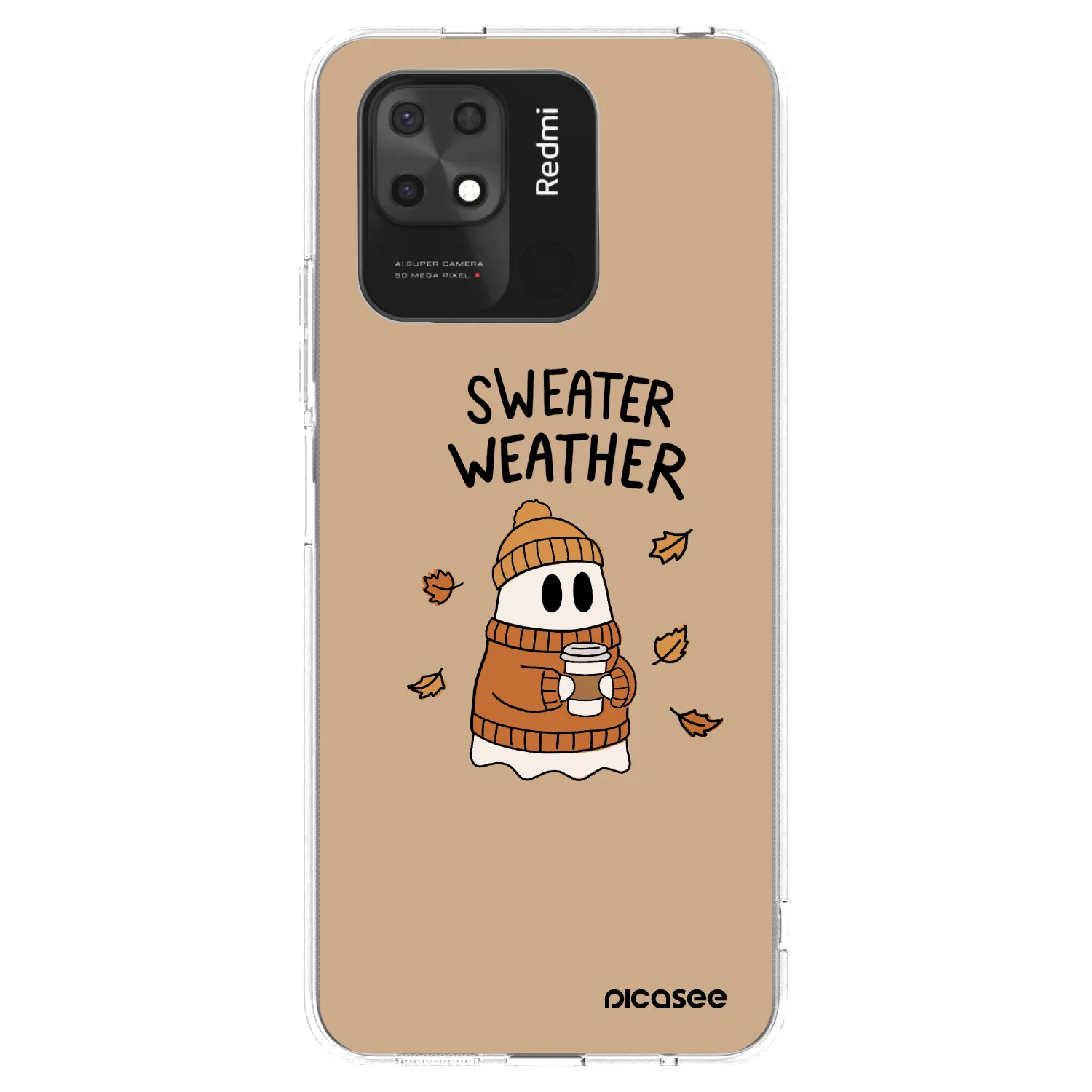 Picasee silikónový prehľadný obal pre Xiaomi Redmi 10C - Sweater ghost