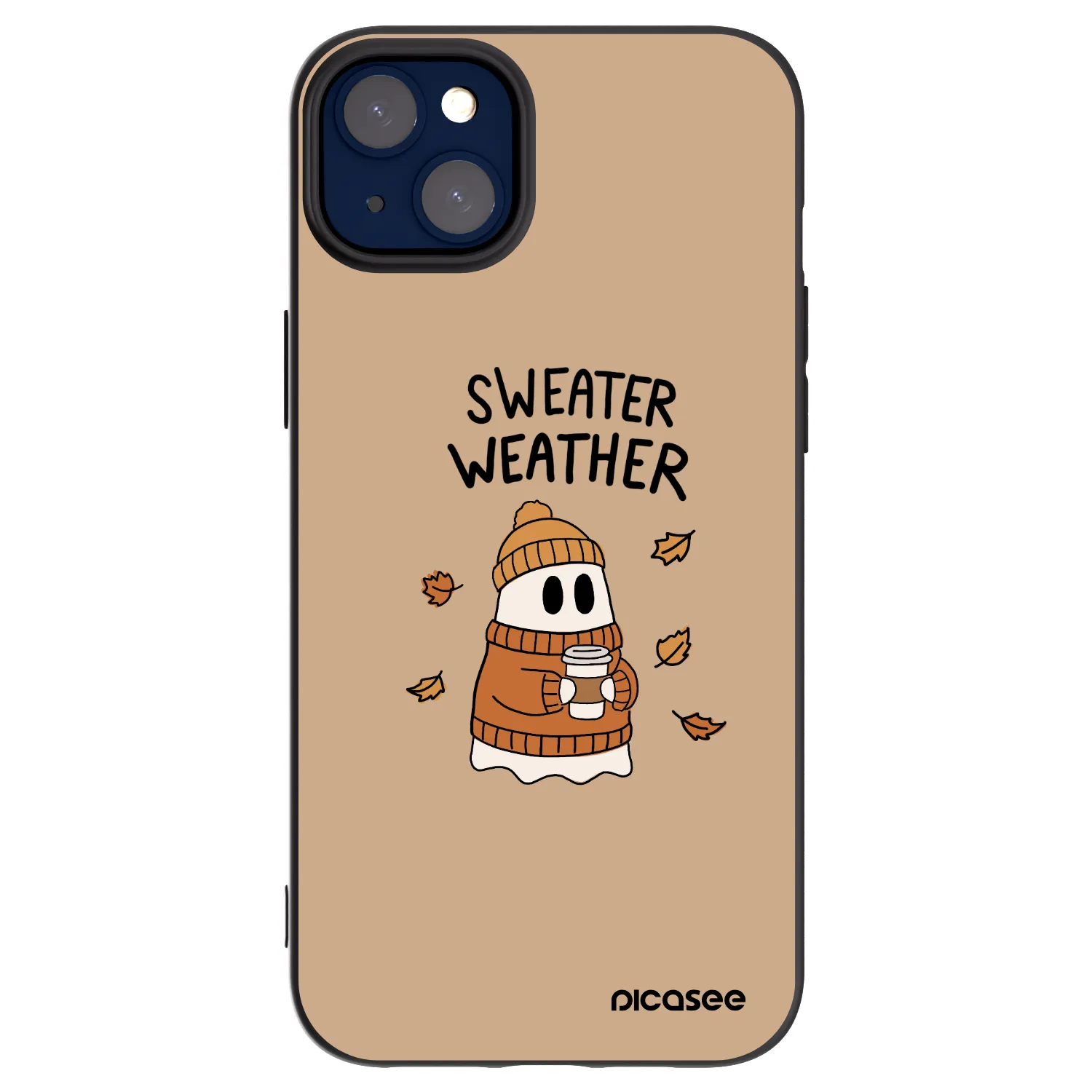 Picasee silikónový čierny obal pre Apple iPhone 14 Plus - Sweater ghost
