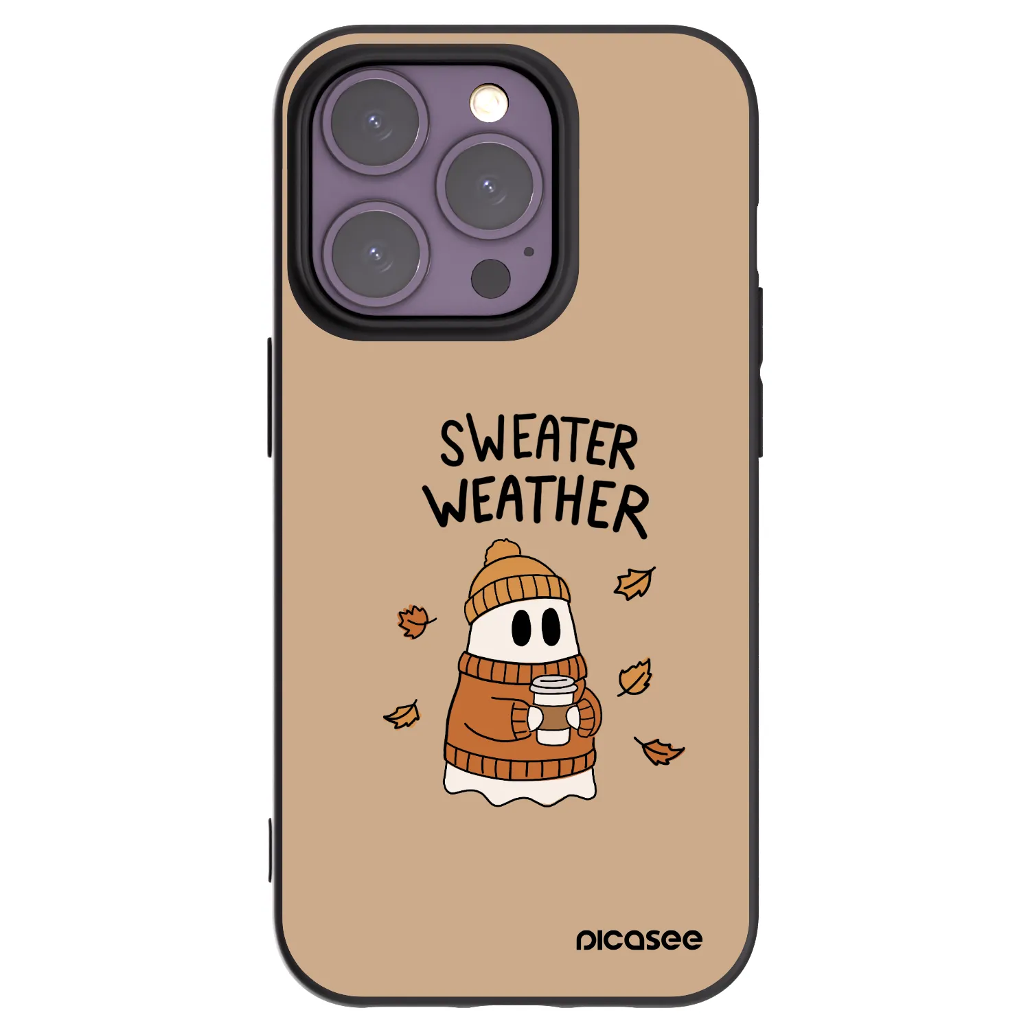 Picasee silikónový čierny obal pre Apple iPhone 14 Pro - Sweater ghost