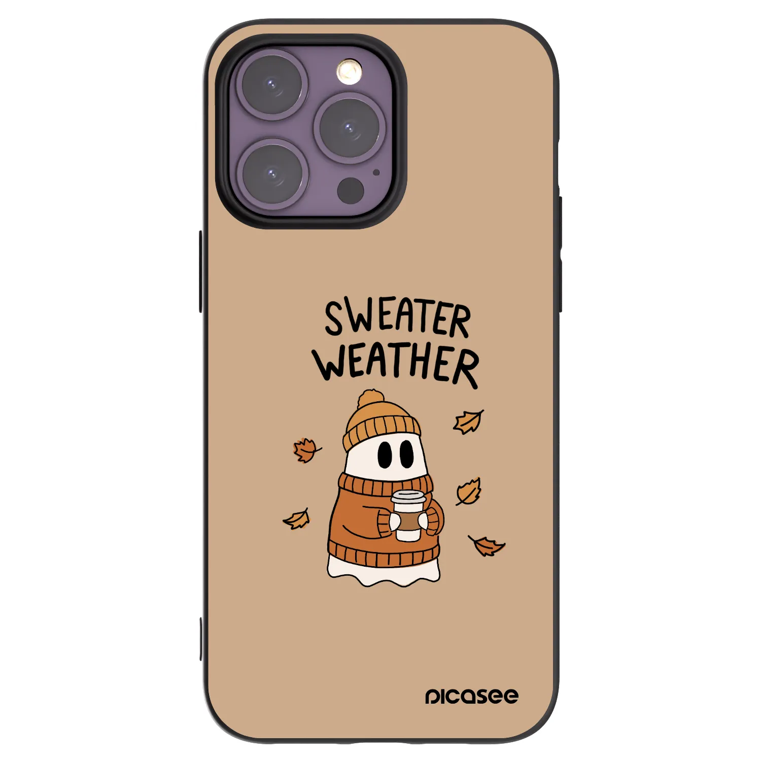 Picasee silikónový čierny obal pre Apple iPhone 14 Pro Max - Sweater ghost