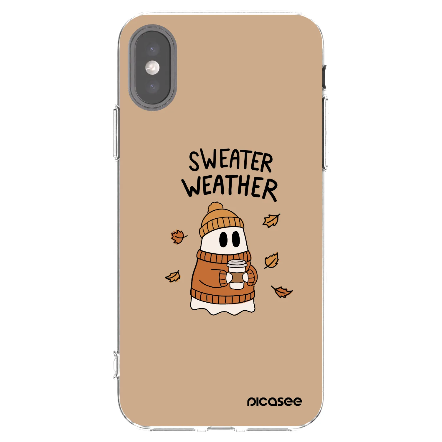 Picasee silikónový prehľadný obal pre Apple iPhone X/XS - Sweater ghost