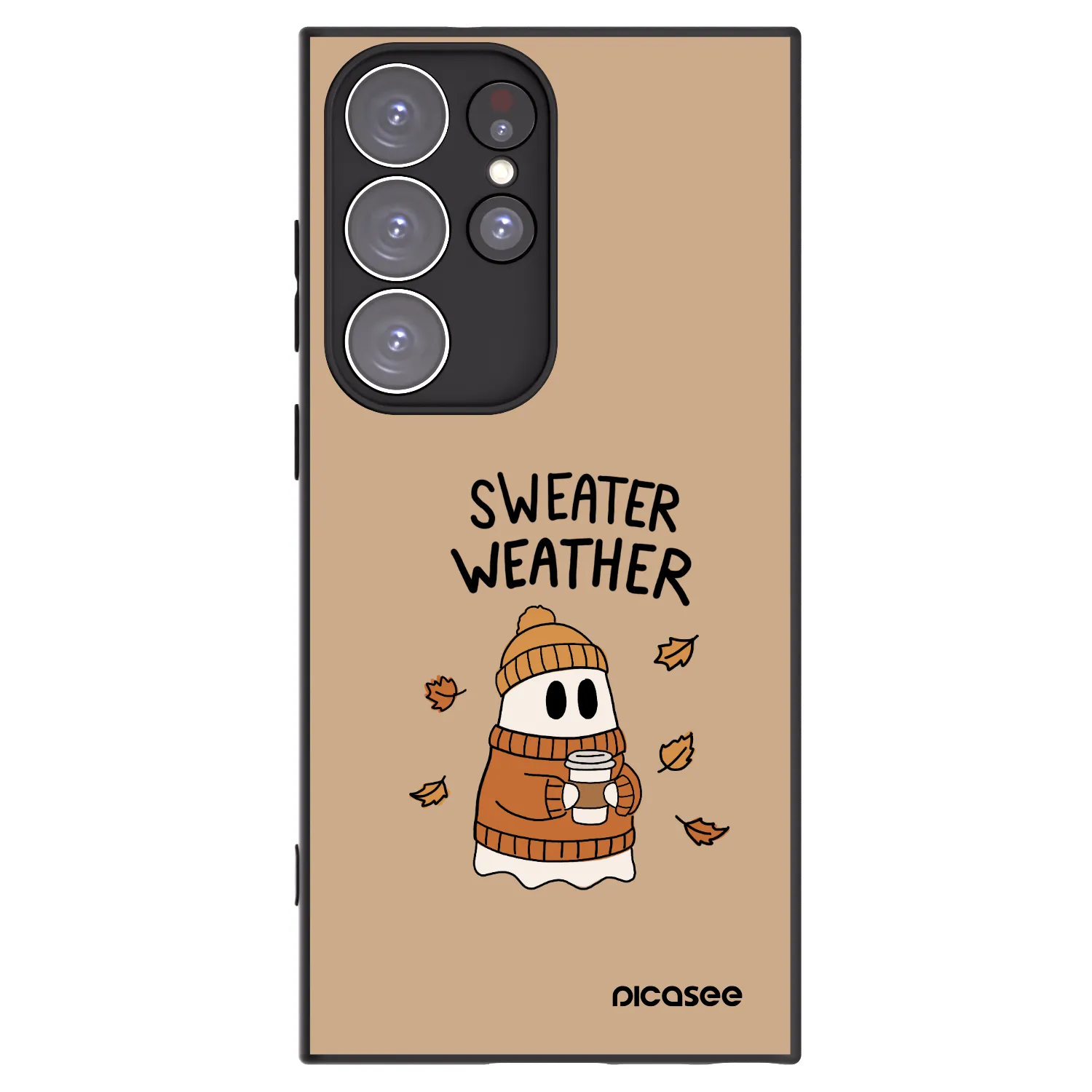 Picasee silikónový čierny obal pre Samsung Galaxy S23 Ultra 5G - Sweater ghost