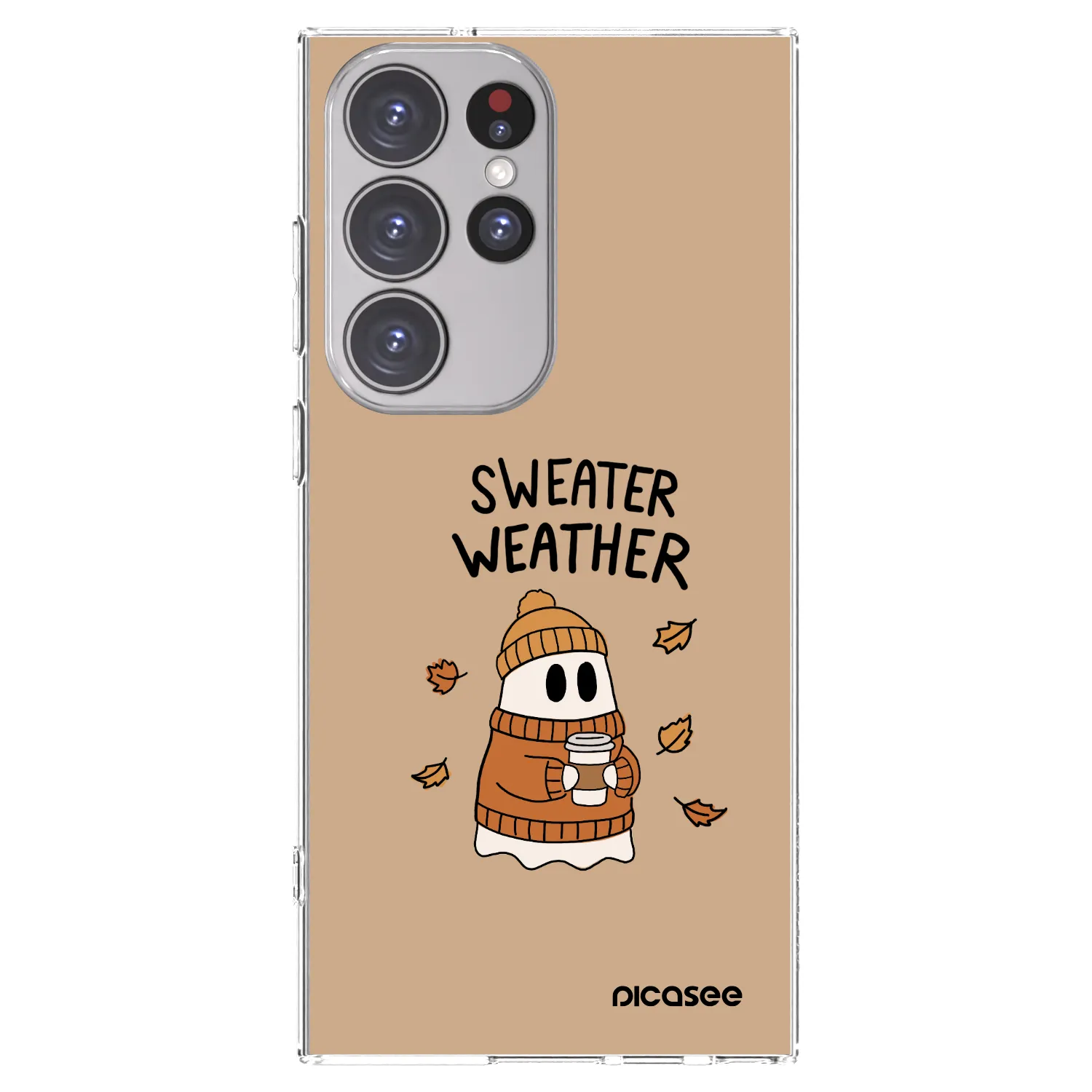 Picasee silikónový prehľadný obal pre Samsung Galaxy S23 Ultra 5G - Sweater ghost