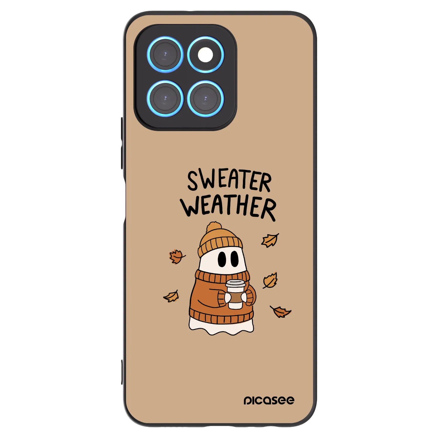 Picasee silikónový čierny obal pre Honor X8 5G - Sweater ghost