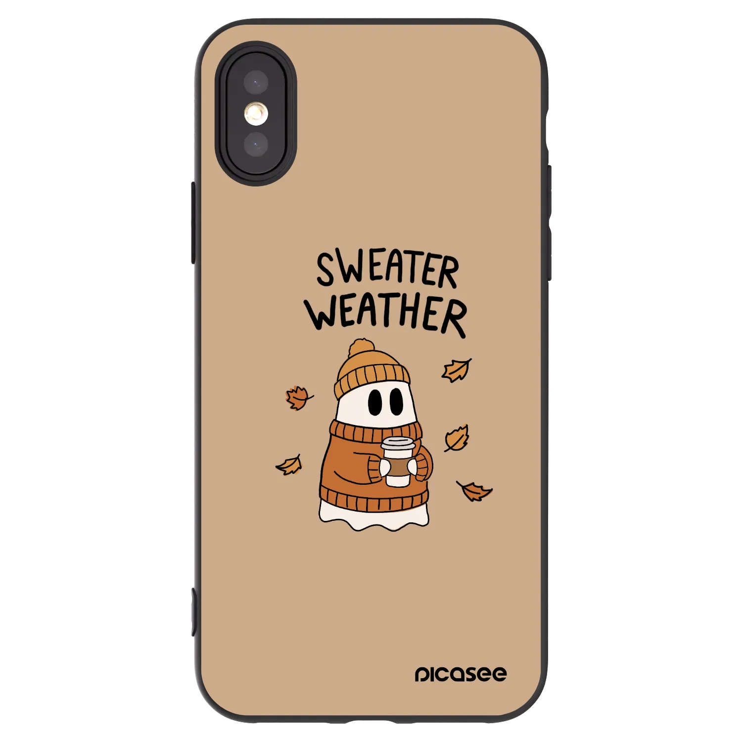 Picasee silikónový čierny obal pre Apple iPhone X/XS - Sweater ghost