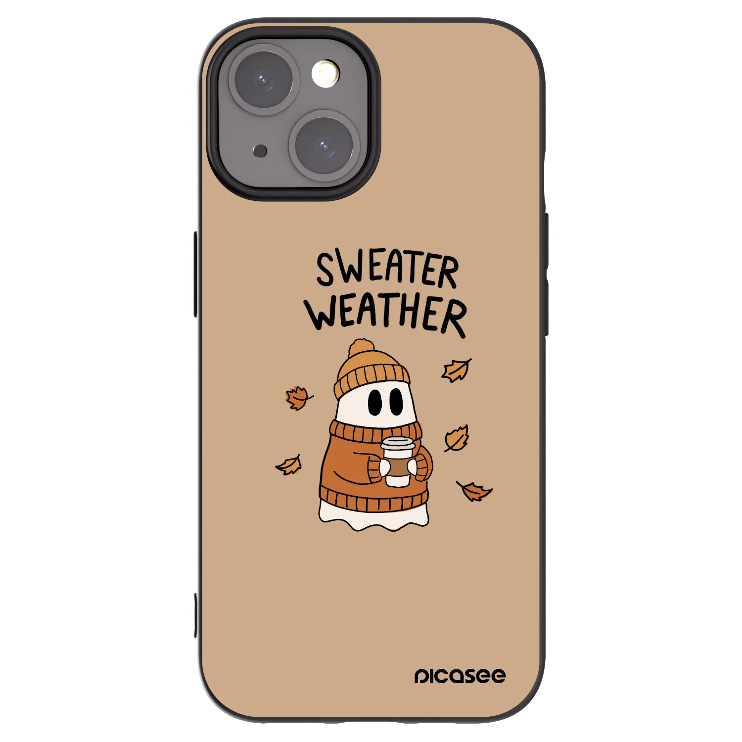Picasee silikónový čierny obal pre Apple iPhone 15 - Sweater ghost