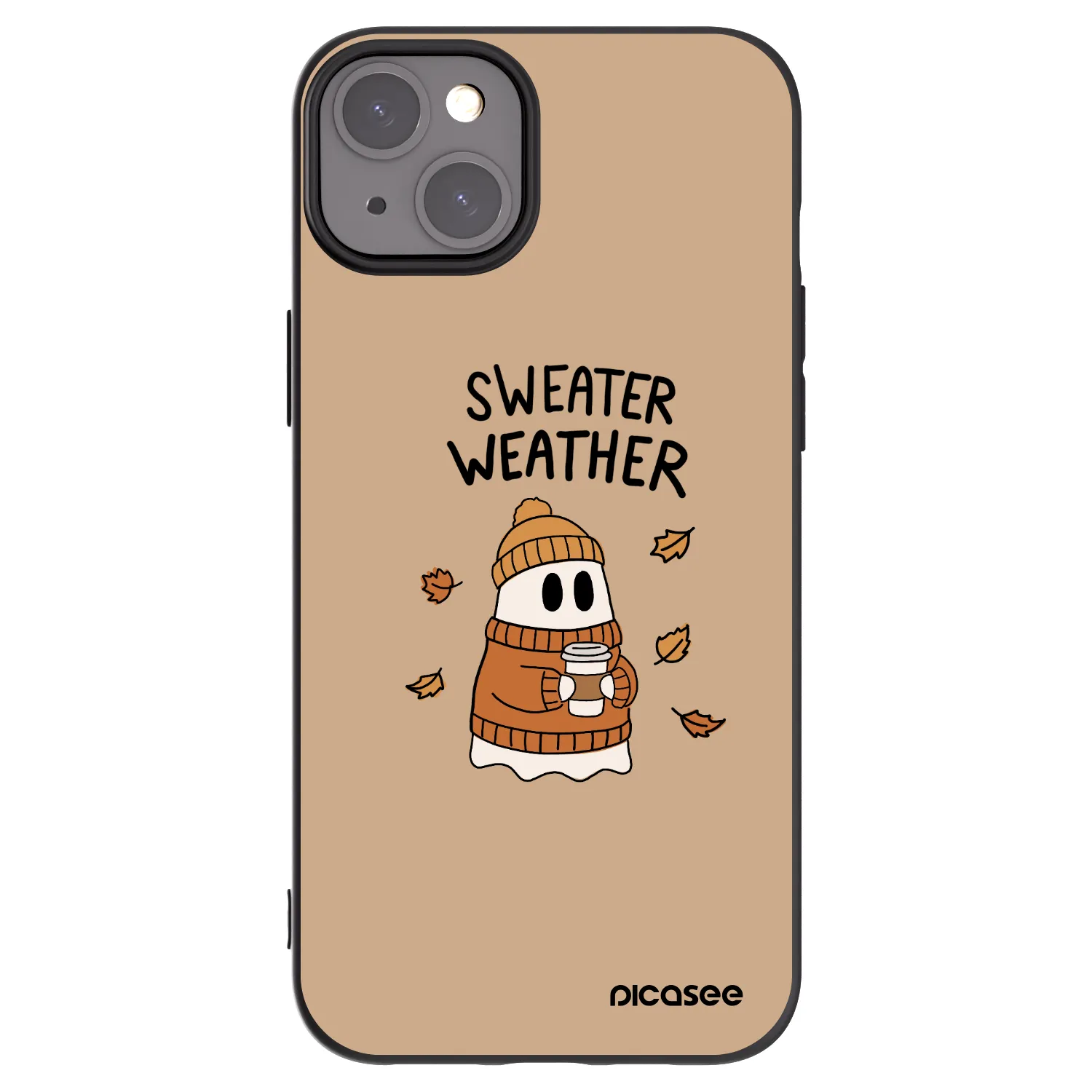 Picasee silikónový čierny obal pre Apple iPhone 15 Plus - Sweater ghost