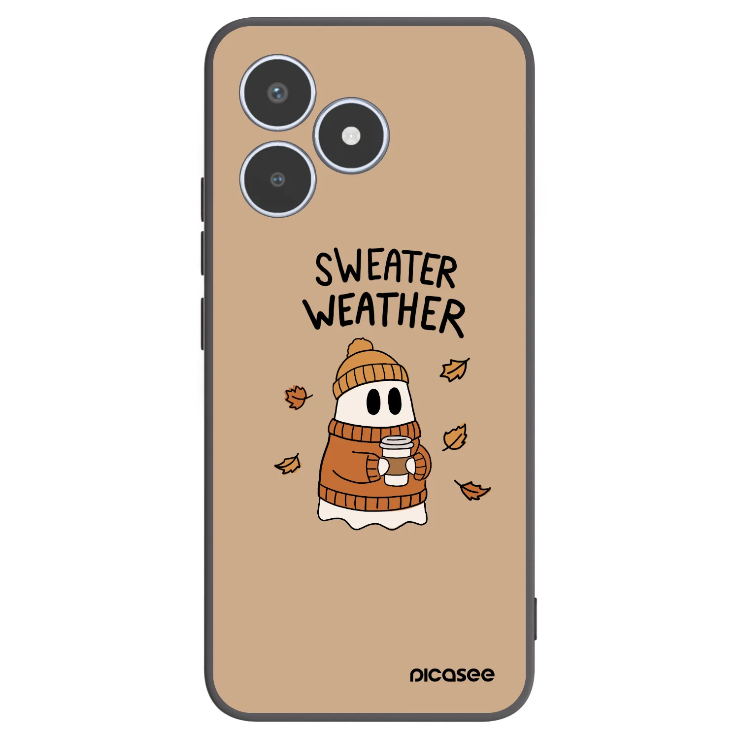 Picasee silikónový čierny obal pre Realme C53 - Sweater ghost