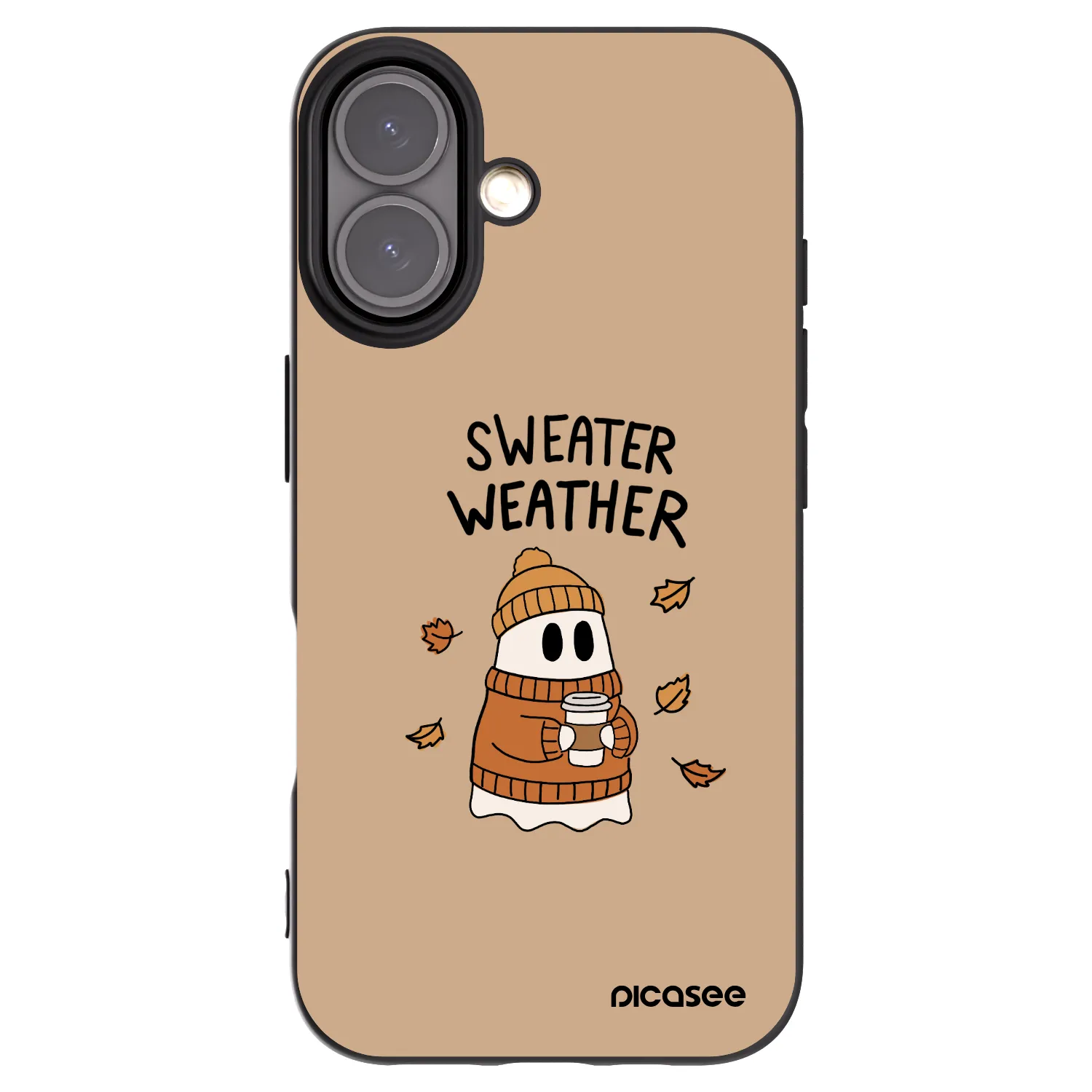 Picasee silikónový čierny obal pre Apple iPhone 16 - Sweater ghost