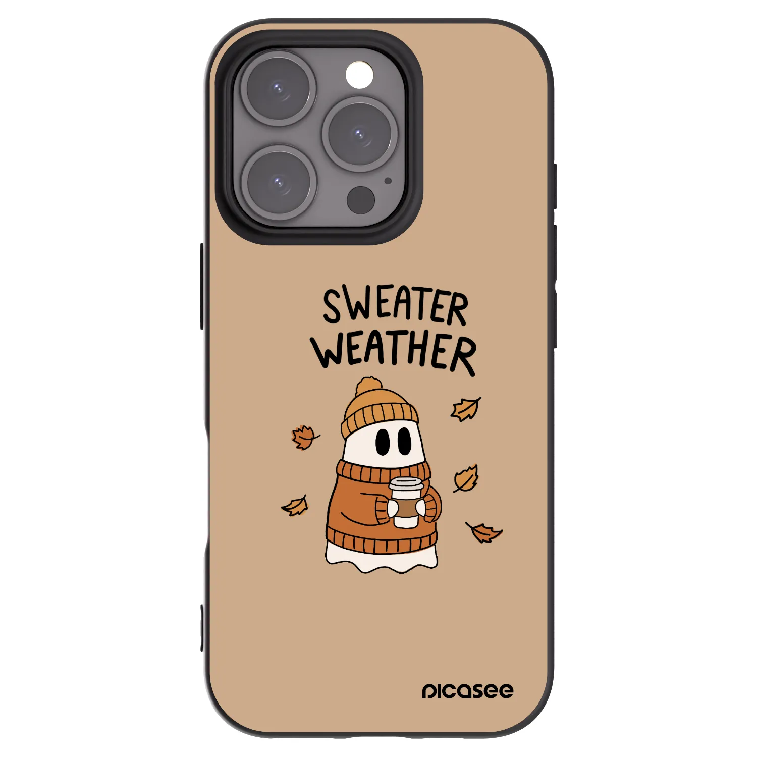 Picasee silikónový čierny obal pre Apple iPhone 16 Pro - Sweater ghost