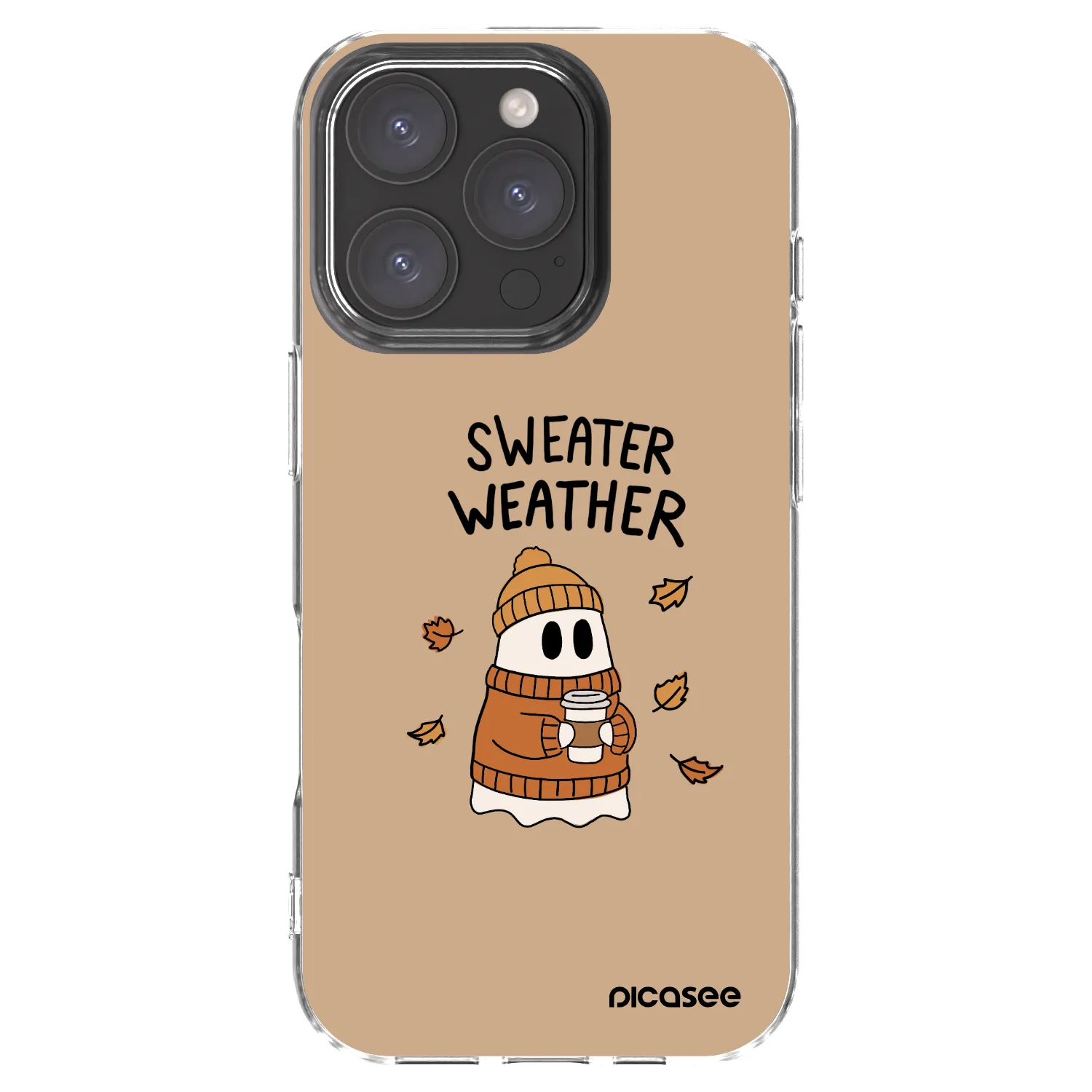 Picasee silikónový prehľadný obal pre Apple iPhone 16 Pro - Sweater ghost