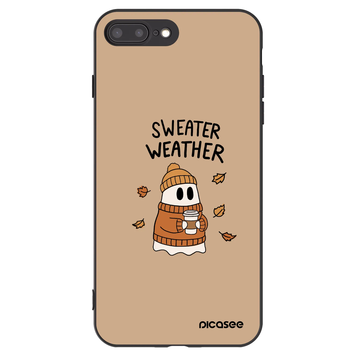 Picasee silikónový čierny obal pre Apple iPhone 8 Plus - Sweater ghost