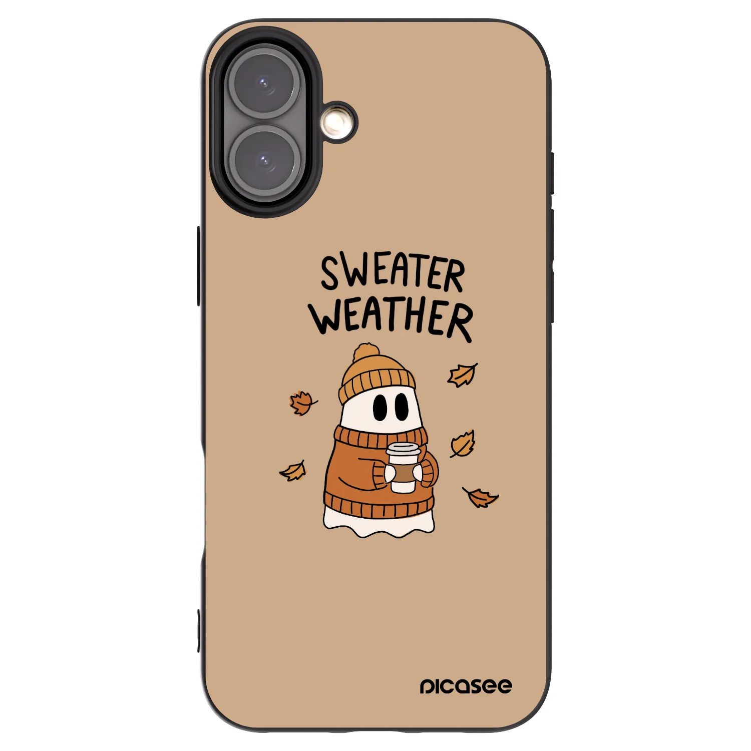 Picasee silikónový čierny obal pre Apple iPhone 16 Plus - Sweater ghost