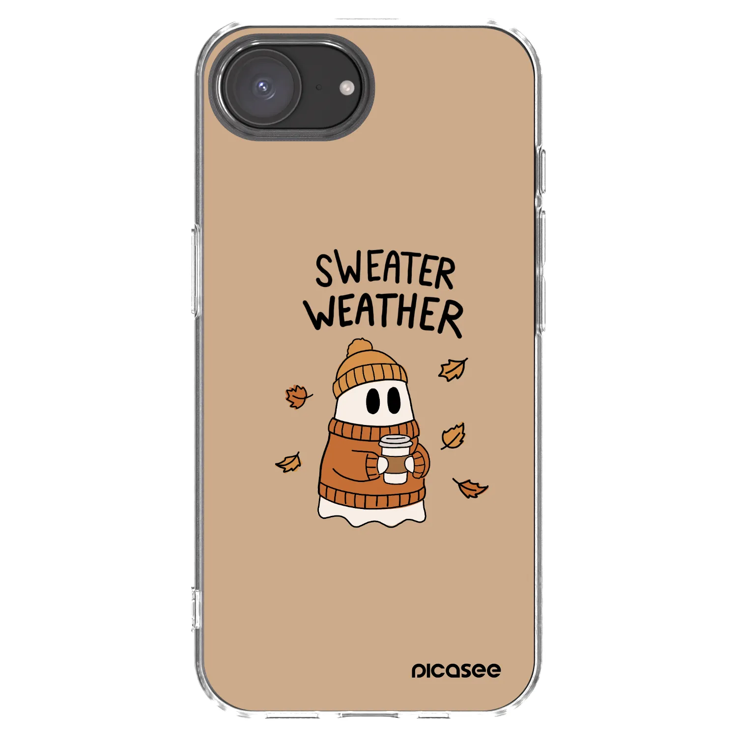 Picasee silikónový prehľadný obal pre Apple iPhone 16e - Sweater ghost