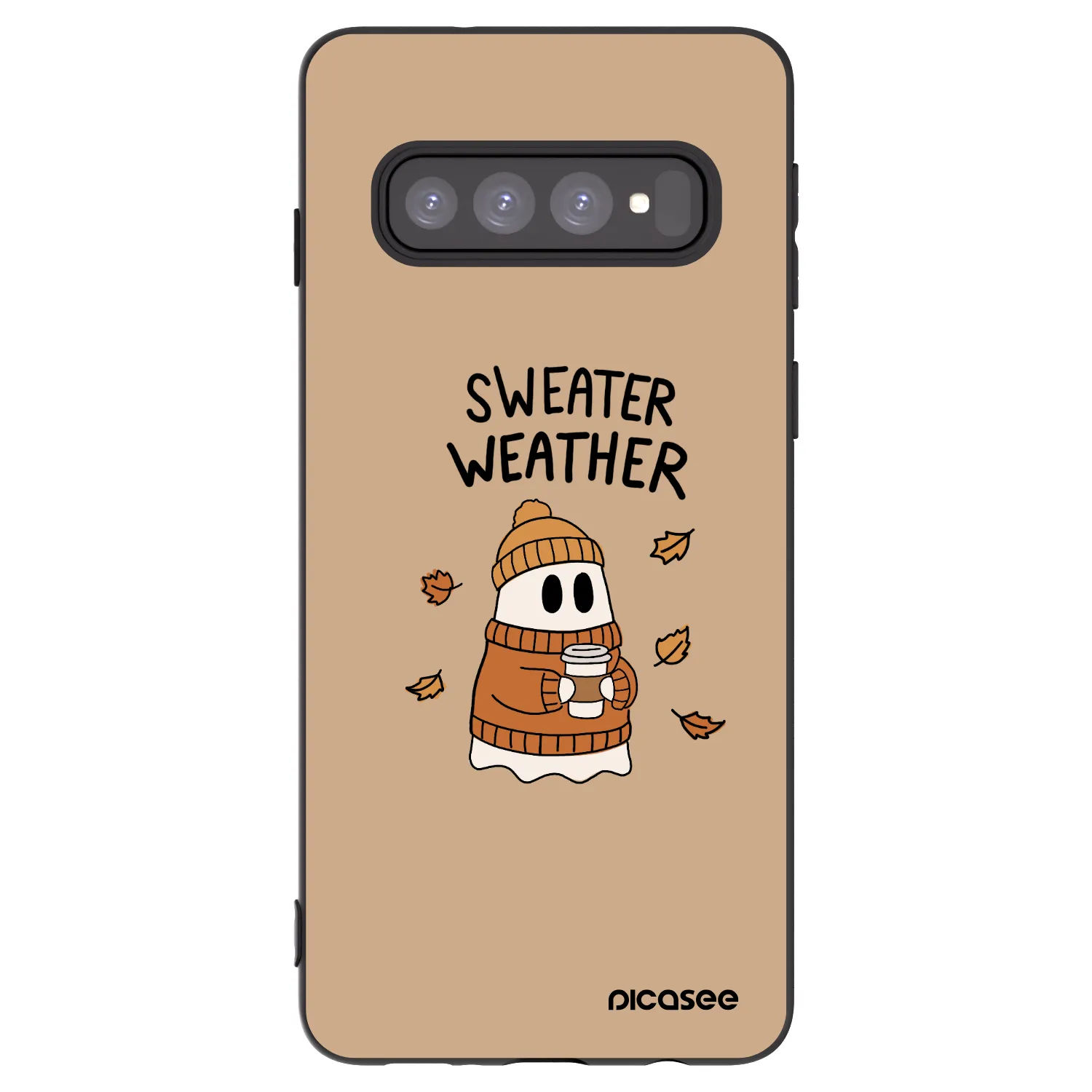 Picasee silikónový čierny obal pre Samsung Galaxy S10 G973 - Sweater ghost