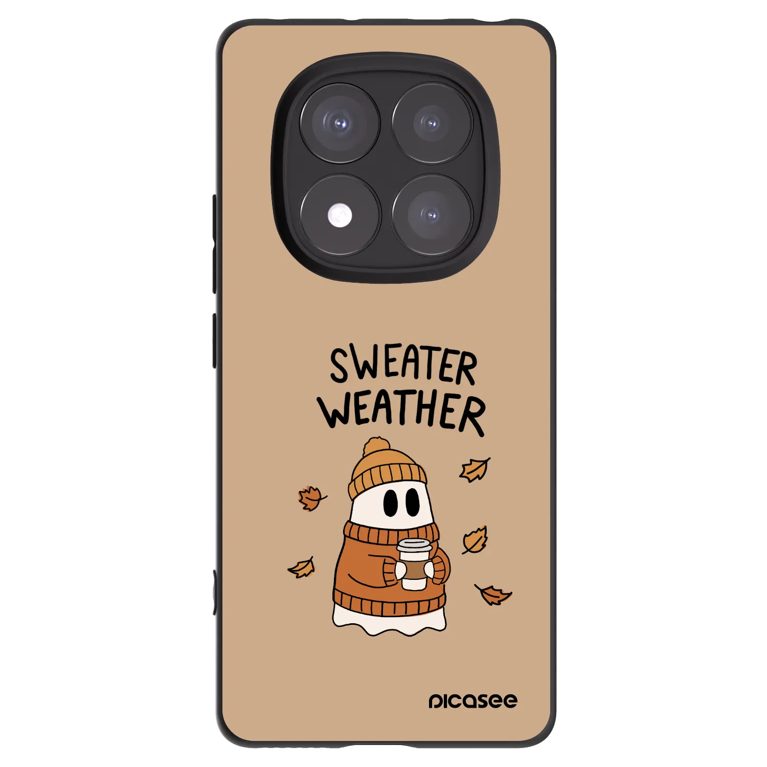 Picasee silikónový čierny obal pre Xiaomi Redmi Note 14 Pro 5G - Sweater ghost