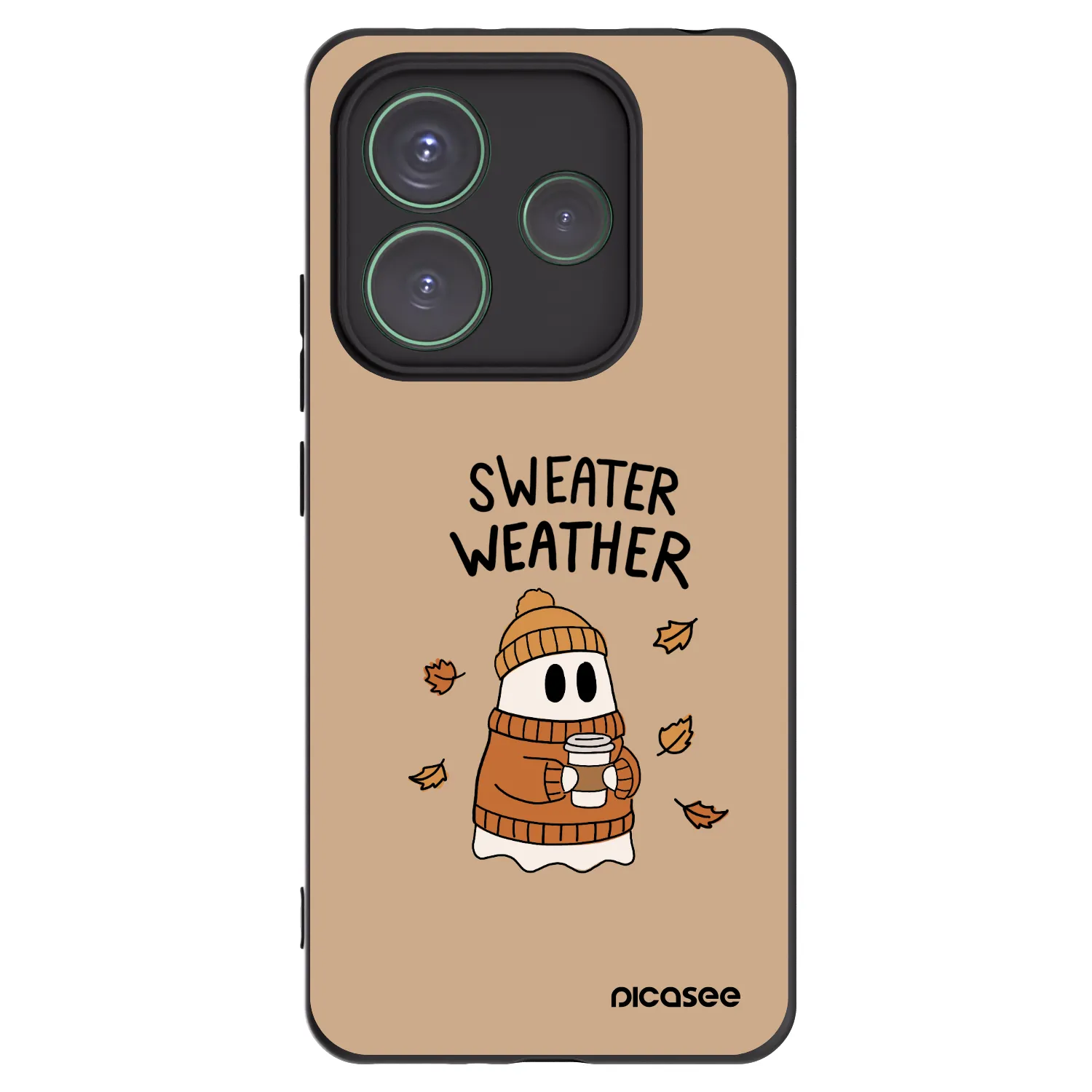 Picasee silikónový čierny obal pre Xiaomi Redmi Note 14 5G - Sweater ghost