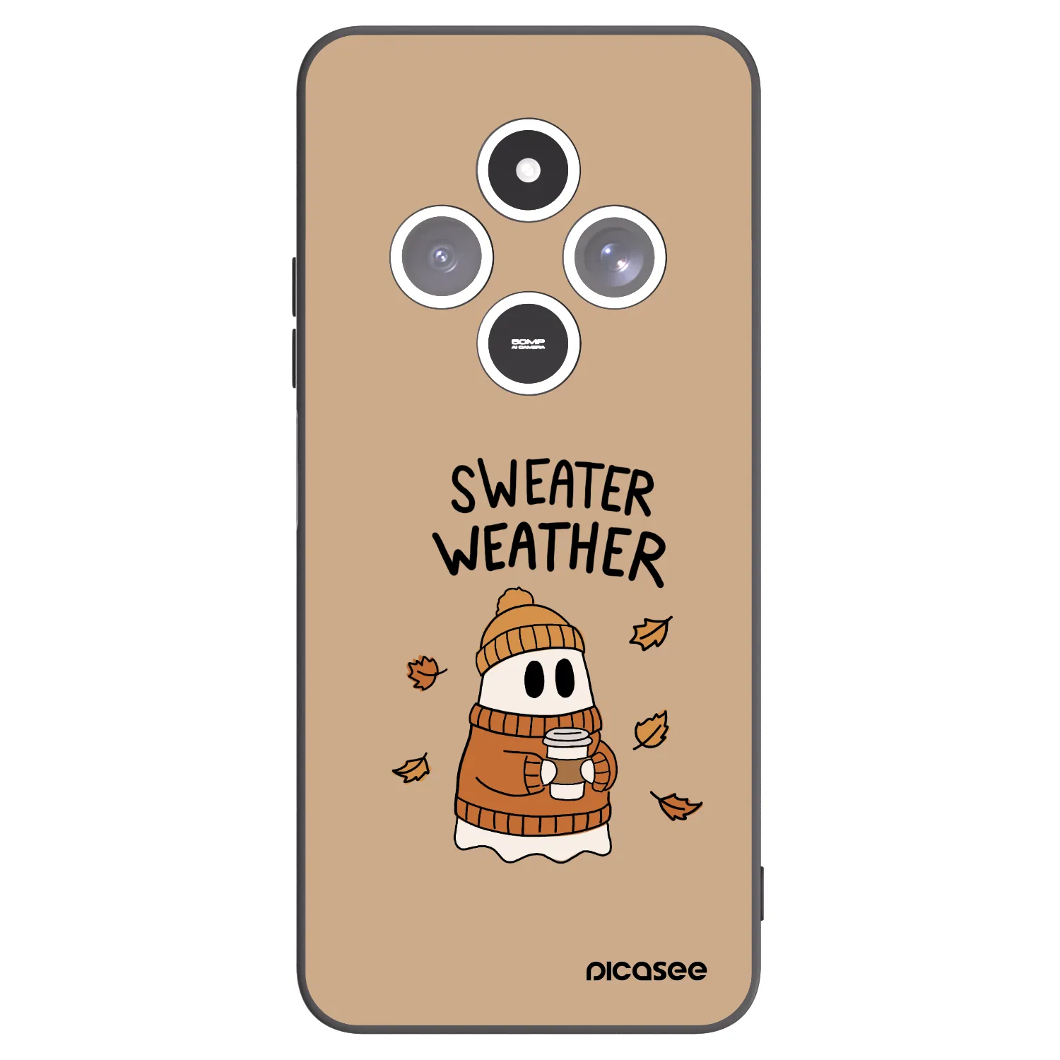Picasee silikónový čierny obal pre Xiaomi Redmi 14C - Sweater ghost
