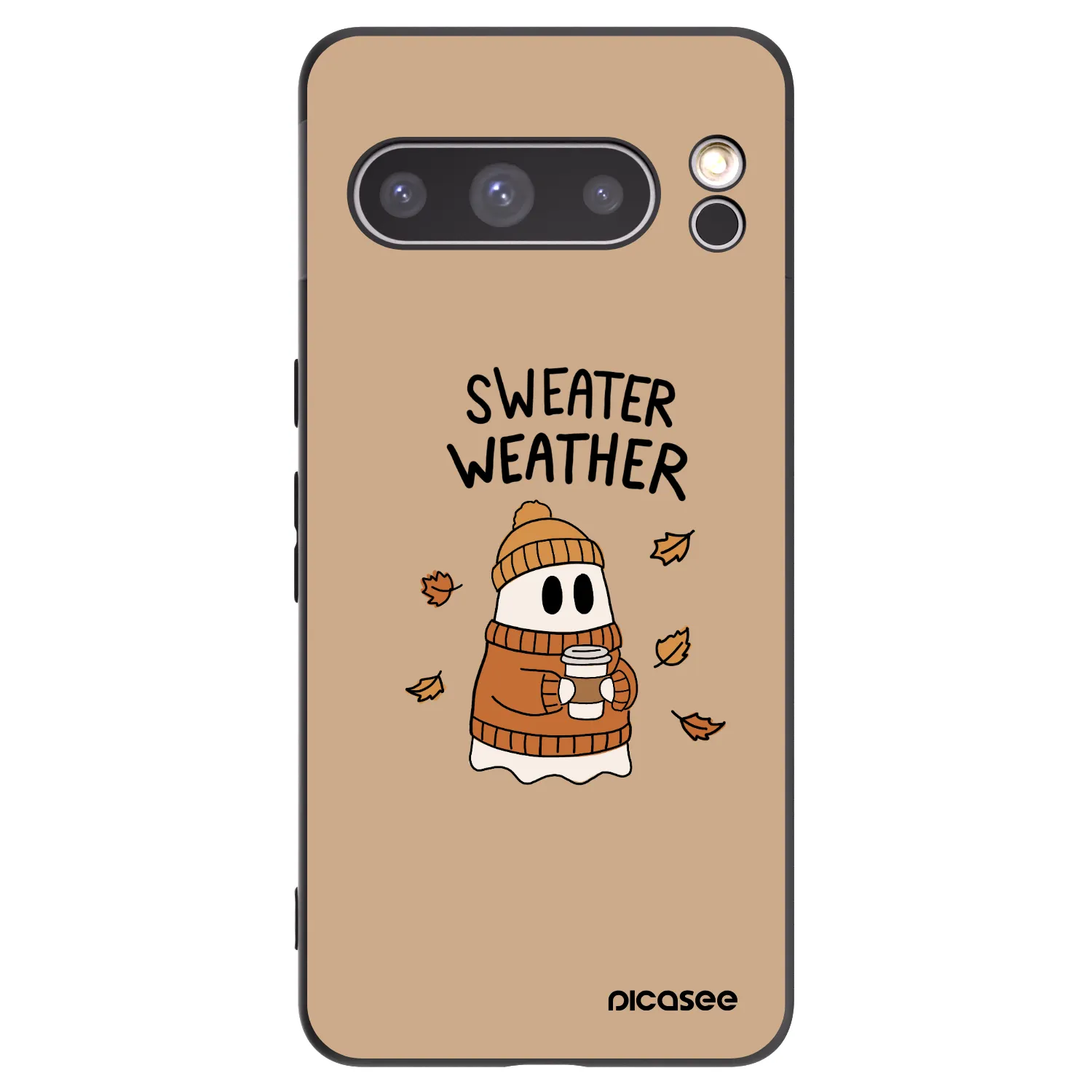 Picasee silikónový čierny obal pre Google Pixel 8 Pro - Sweater ghost