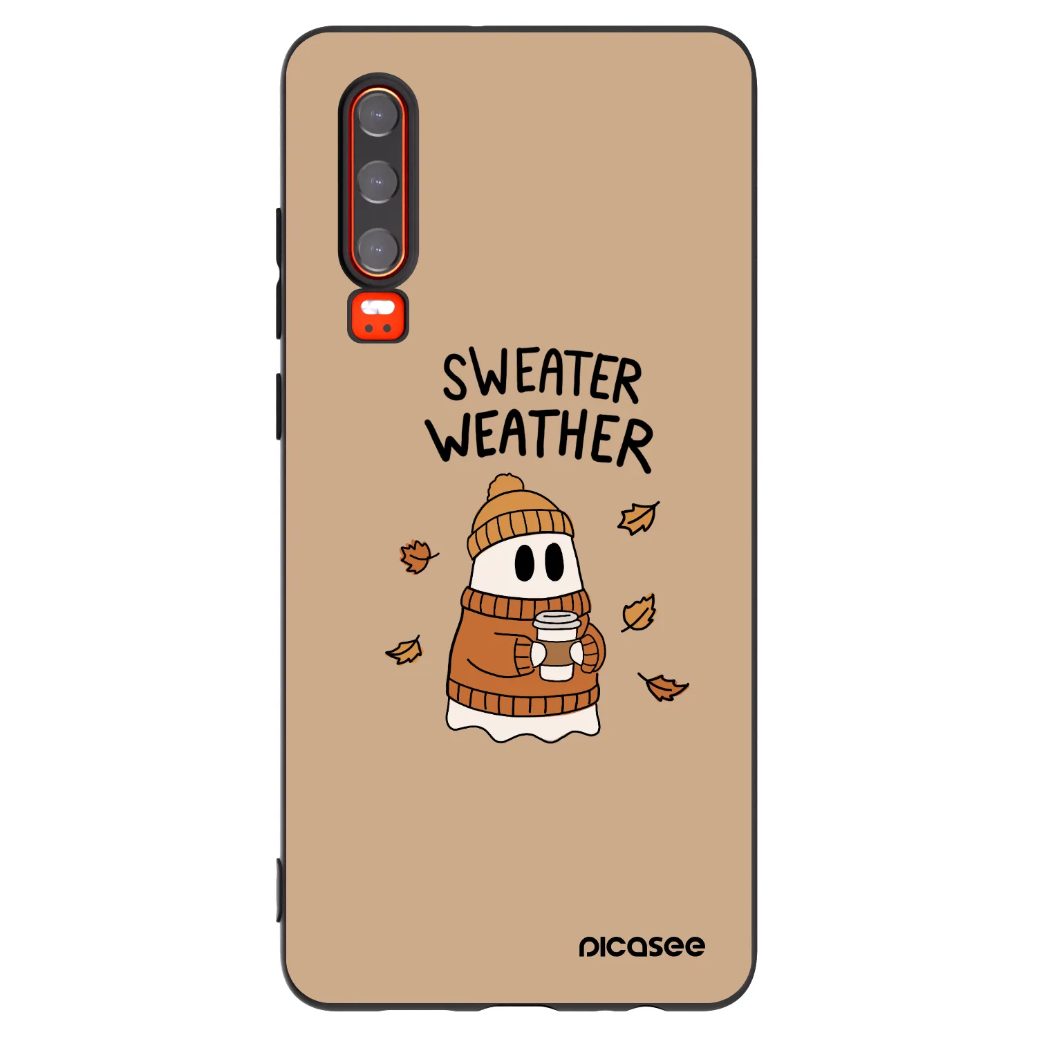 Picasee silikónový čierny obal pre Huawei P30 - Sweater ghost