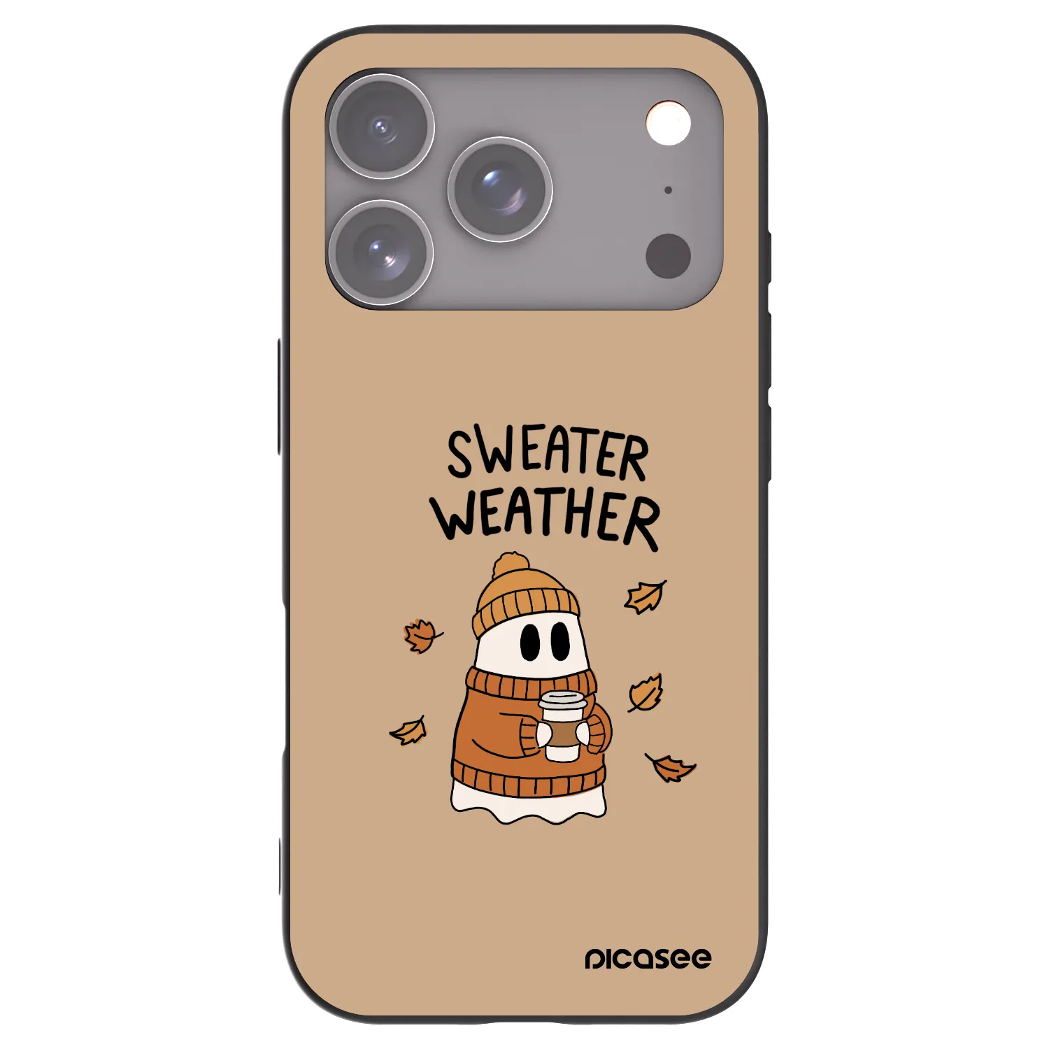 Picasee silikónový čierny obal pre Apple iPhone 17 Pro - Sweater ghost