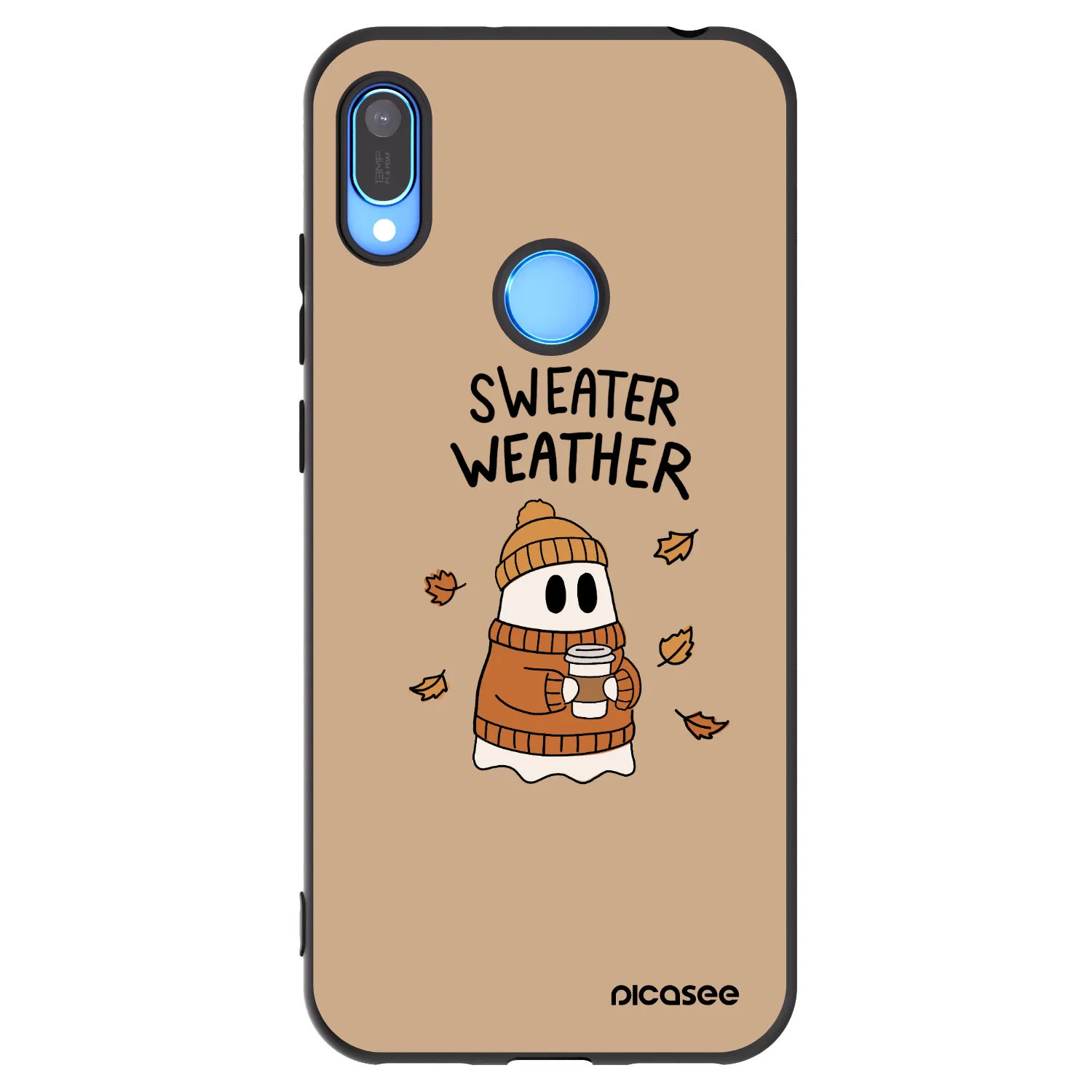 Picasee silikónový čierny obal pre Huawei Y6 2019 - Sweater ghost