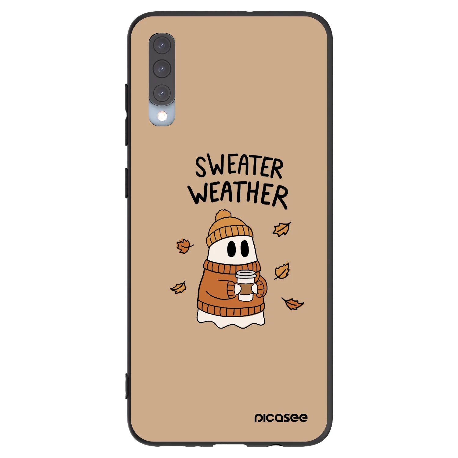 Picasee silikónový čierny obal pre Samsung Galaxy A70 A705F - Sweater ghost