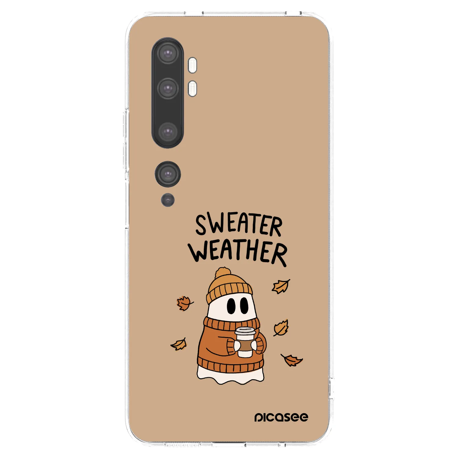 Picasee silikónový prehľadný obal pre Xiaomi Mi Note 10 (Pro) - Sweater ghost