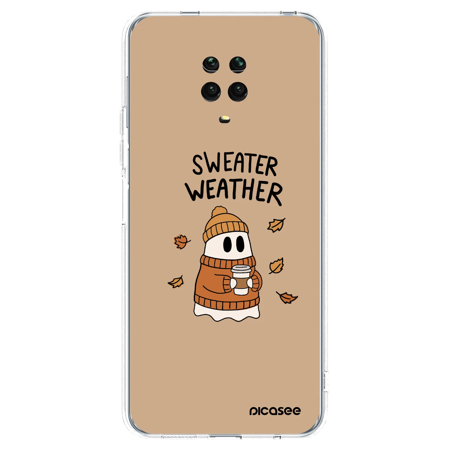 Picasee silikónový prehľadný obal pre Xiaomi Redmi Note 9 Pro - Sweater ghost
