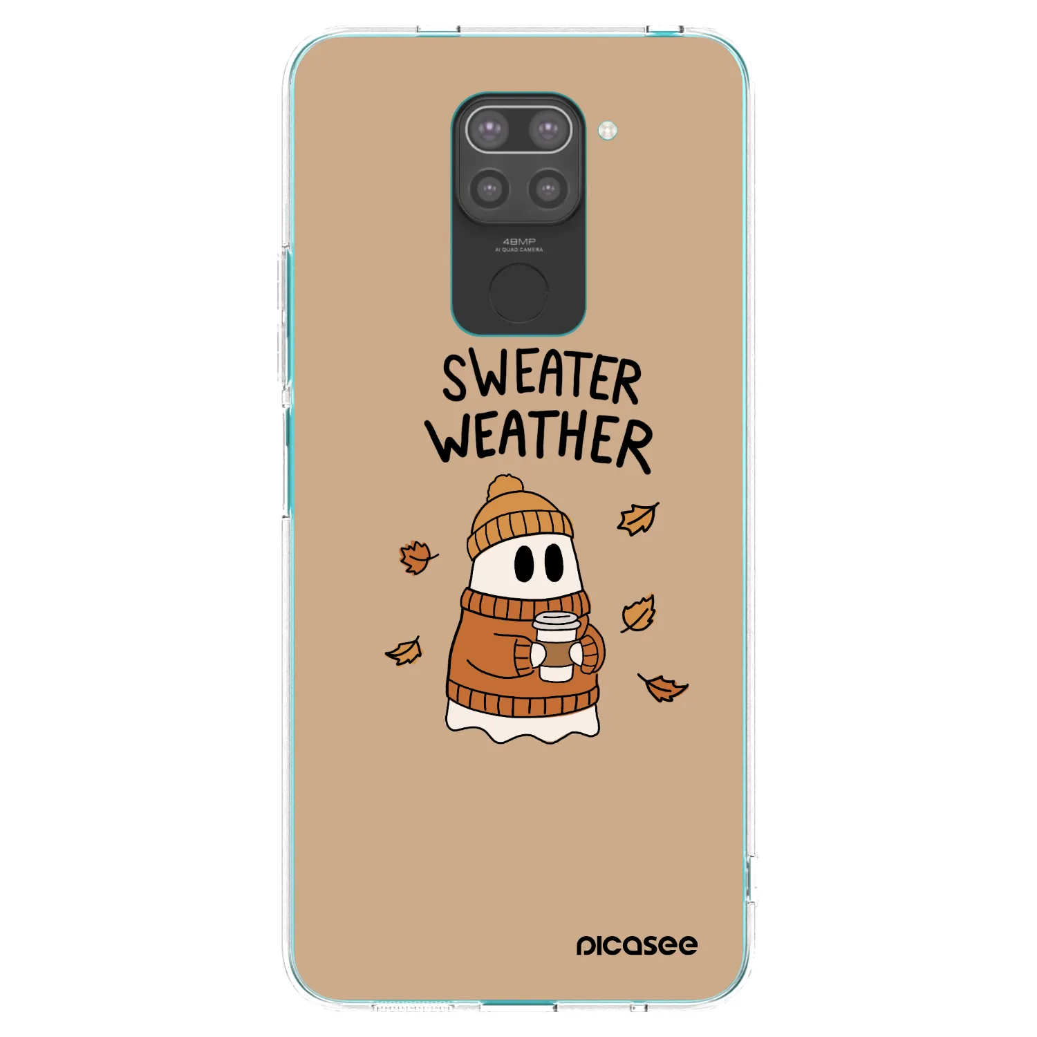 Picasee silikónový čierny obal pre Xiaomi Redmi Note 9 - Sweater ghost