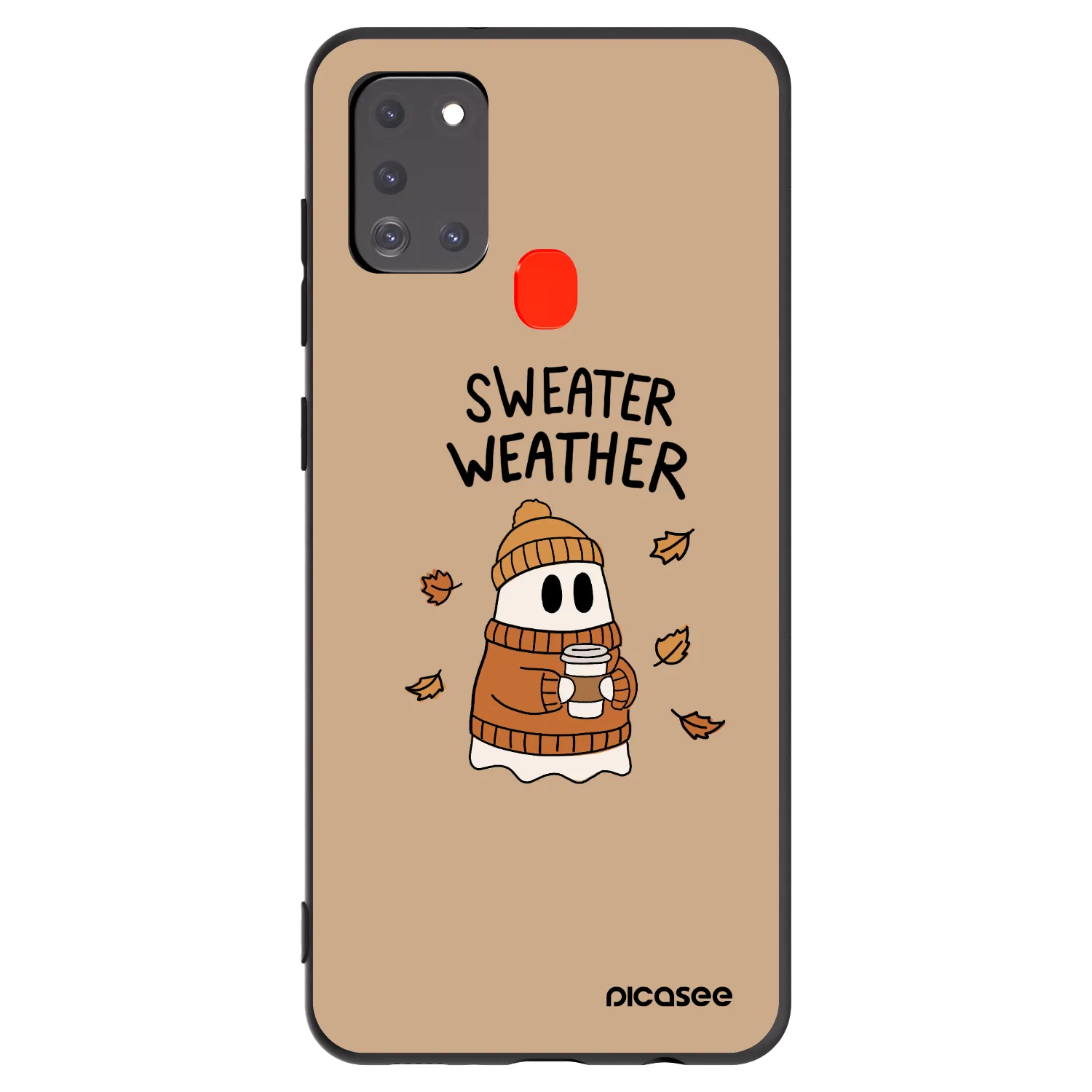 Picasee silikónový čierny obal pre Samsung Galaxy A21s - Sweater ghost