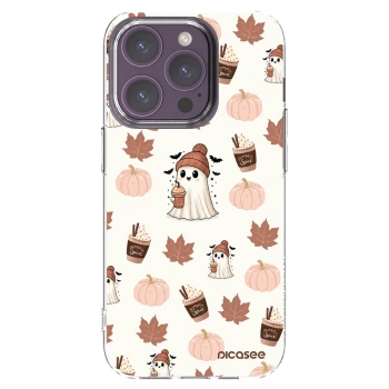 Picasee silikónový prehľadný obal pre Apple iPhone 14 Pro - Pumpkin spice