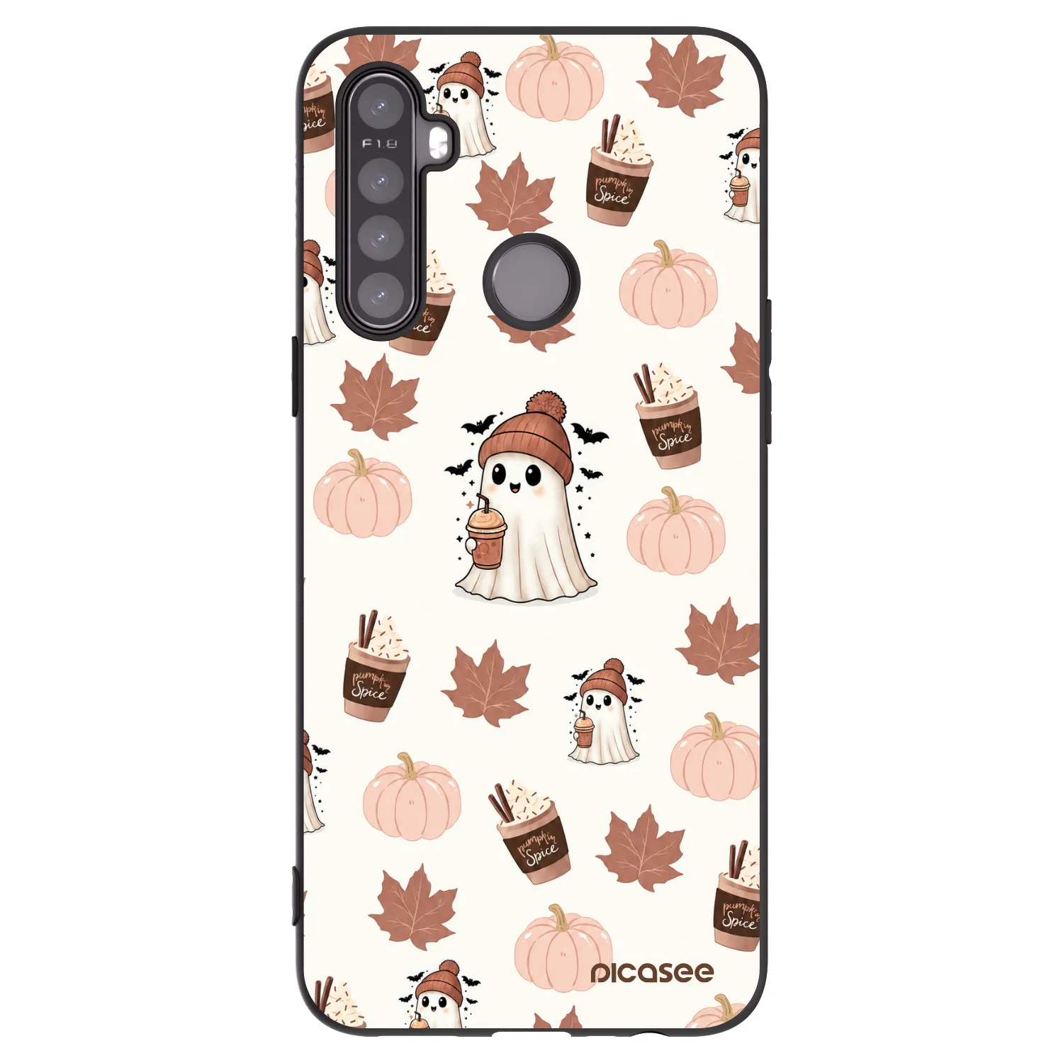 Picasee silikónový čierny obal pre Realme 5 - Pumpkin spice