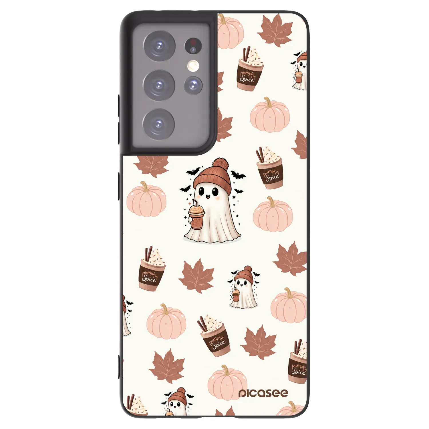 Picasee silikónový čierny obal pre Samsung Galaxy S21 Ultra 5G G998B - Pumpkin spice