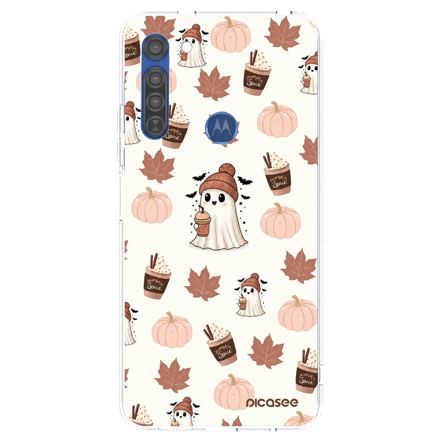 Picasee silikónový prehľadný obal pre Motorola Moto G8 - Pumpkin spice