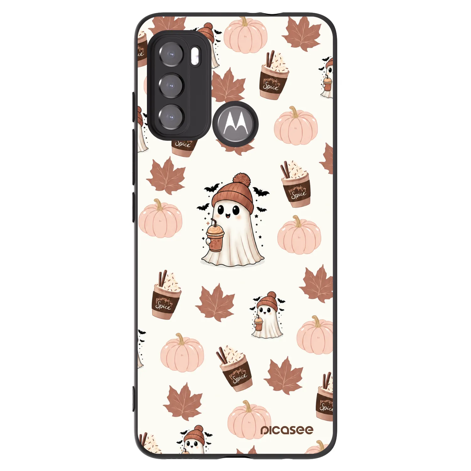 Picasee silikónový čierny obal pre Motorola Moto G60 - Pumpkin spice