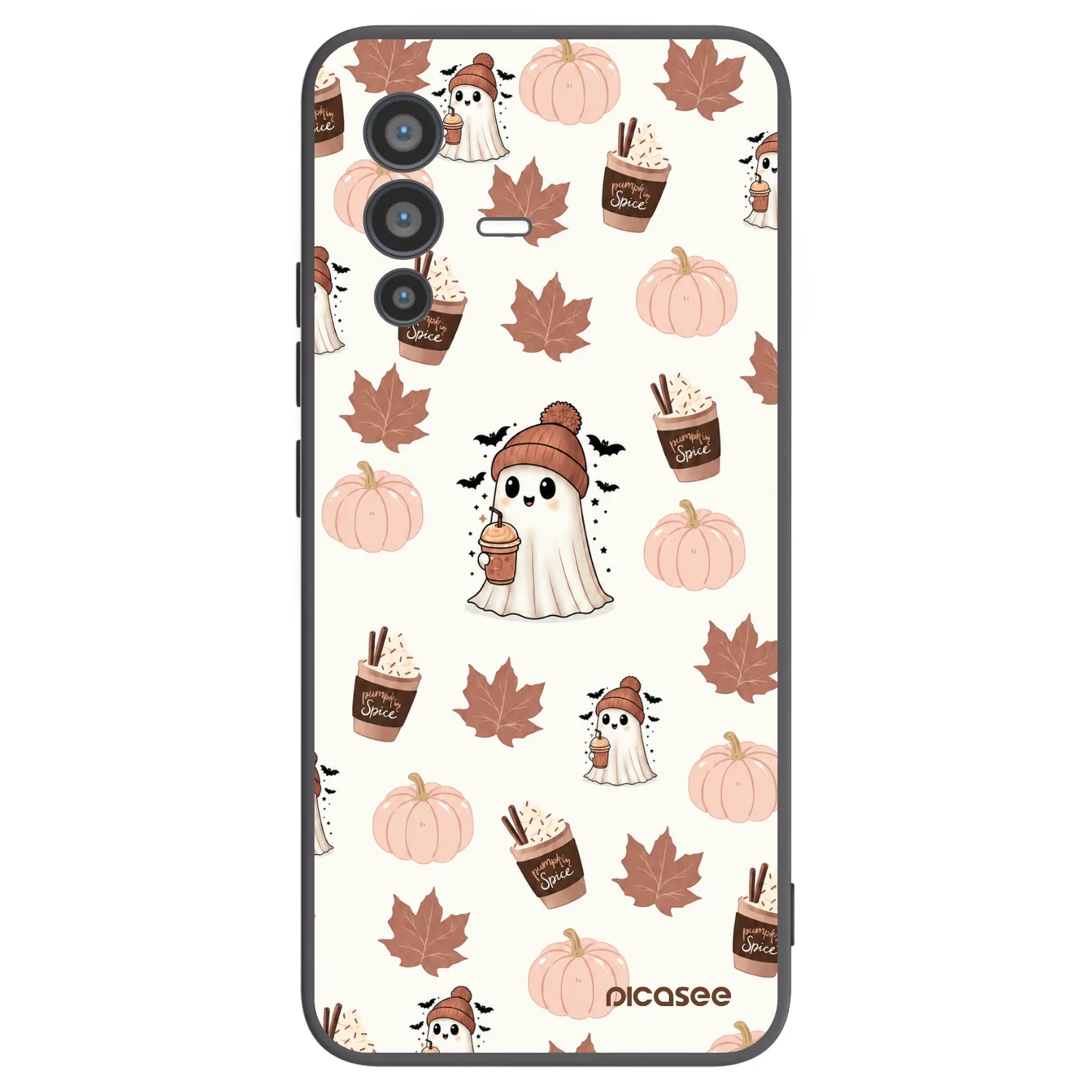 Picasee silikónový čierny obal pre Vivo V23 5G - Pumpkin spice