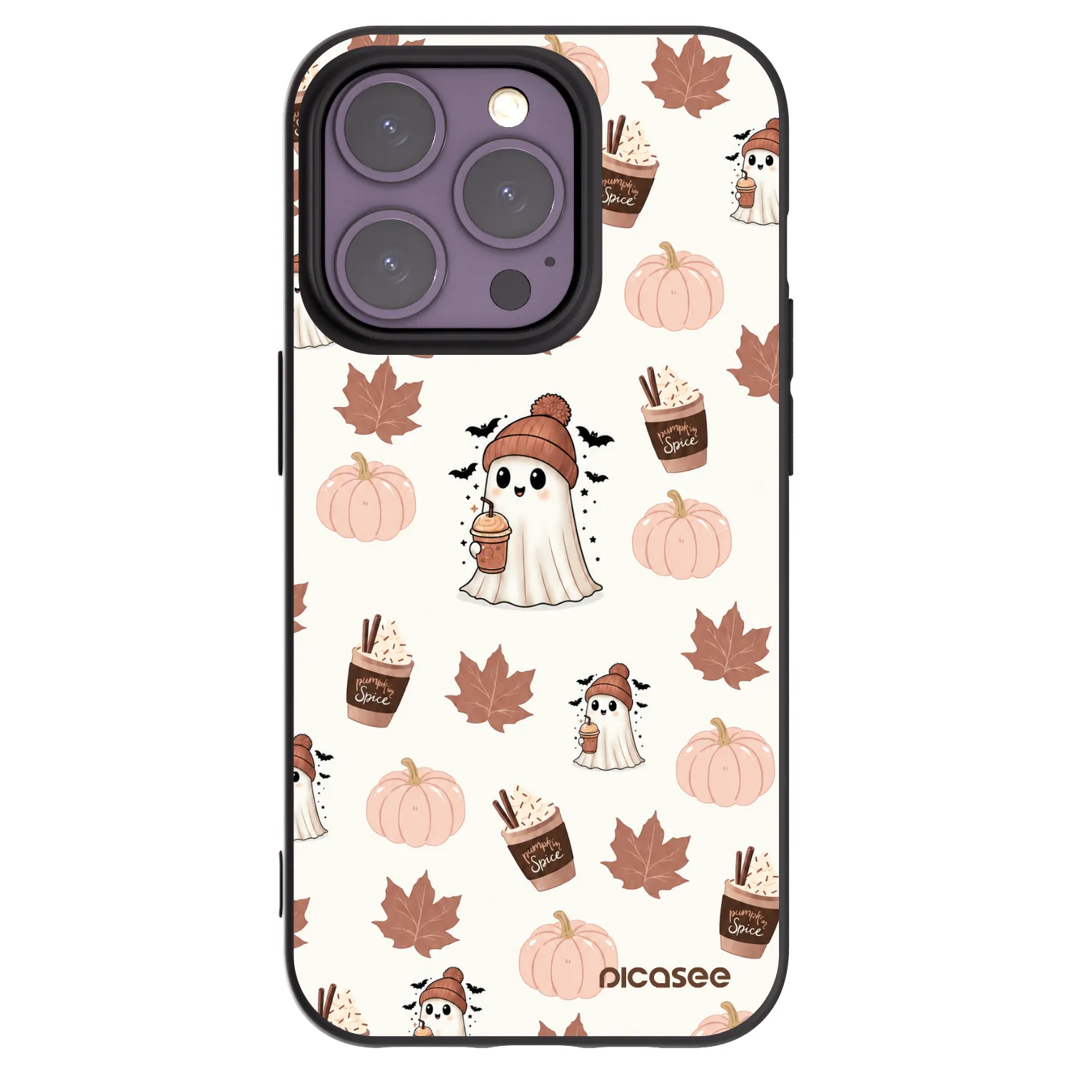 Picasee silikónový čierny obal pre Apple iPhone 14 Pro - Pumpkin spice