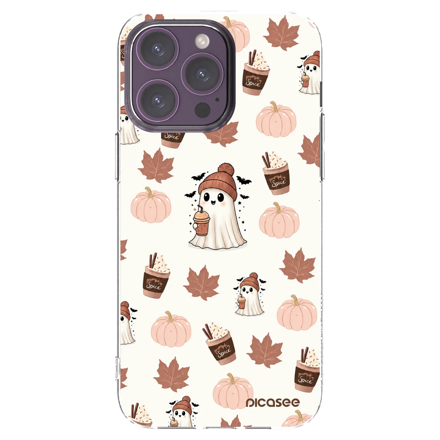 Picasee silikónový prehľadný obal pre Apple iPhone 14 Pro Max - Pumpkin spice