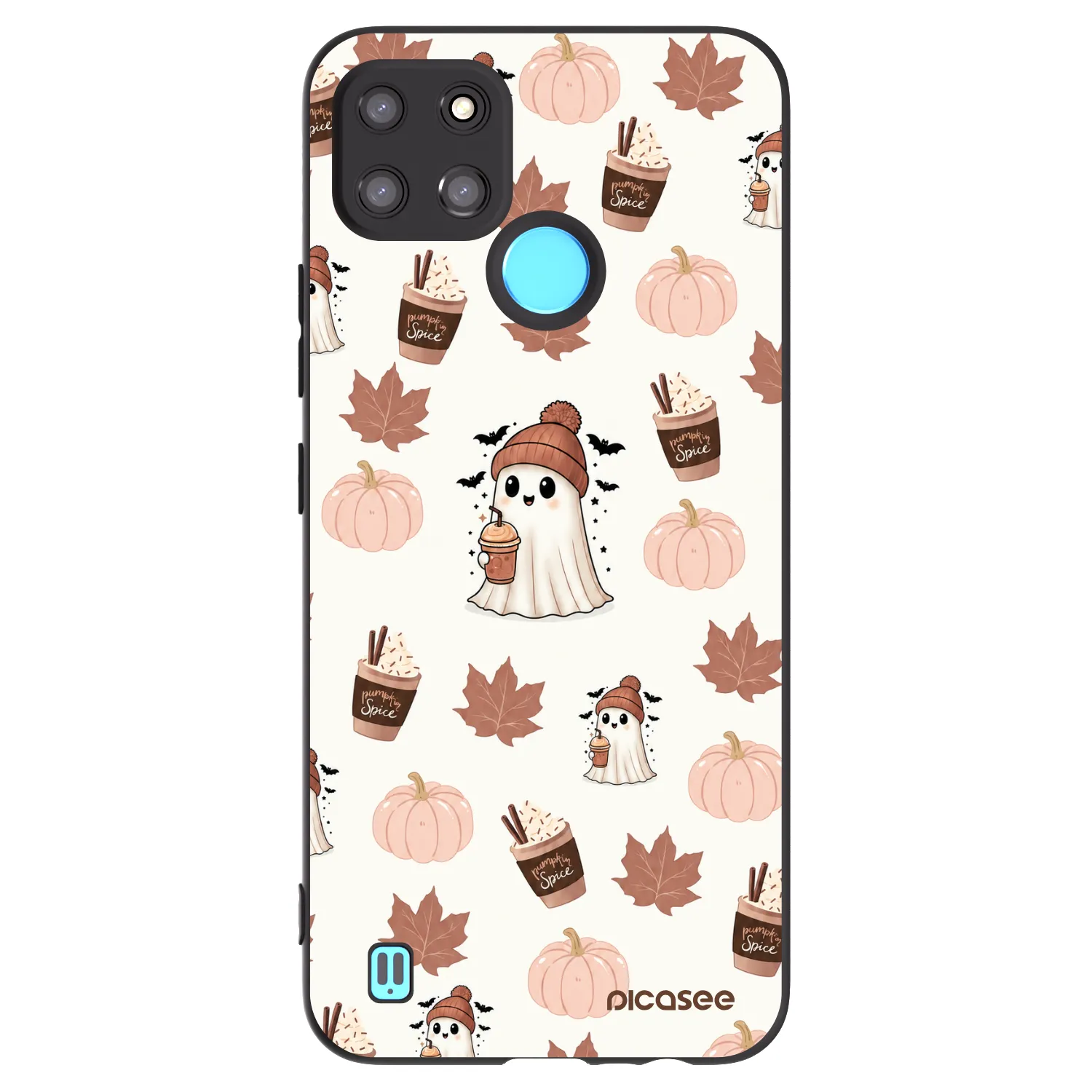 Picasee silikónový čierny obal pre Realme C21Y - Pumpkin spice