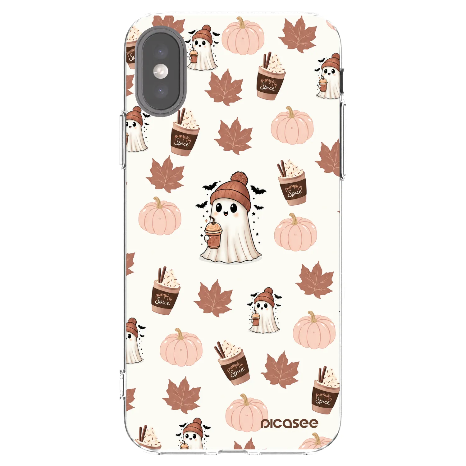 Picasee silikónový prehľadný obal pre Apple iPhone X/XS - Pumpkin spice