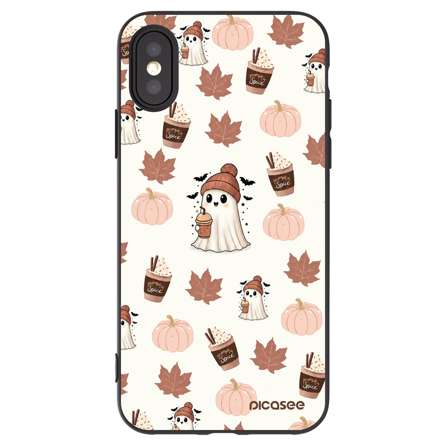 Picasee silikónový čierny obal pre Apple iPhone X/XS - Pumpkin spice