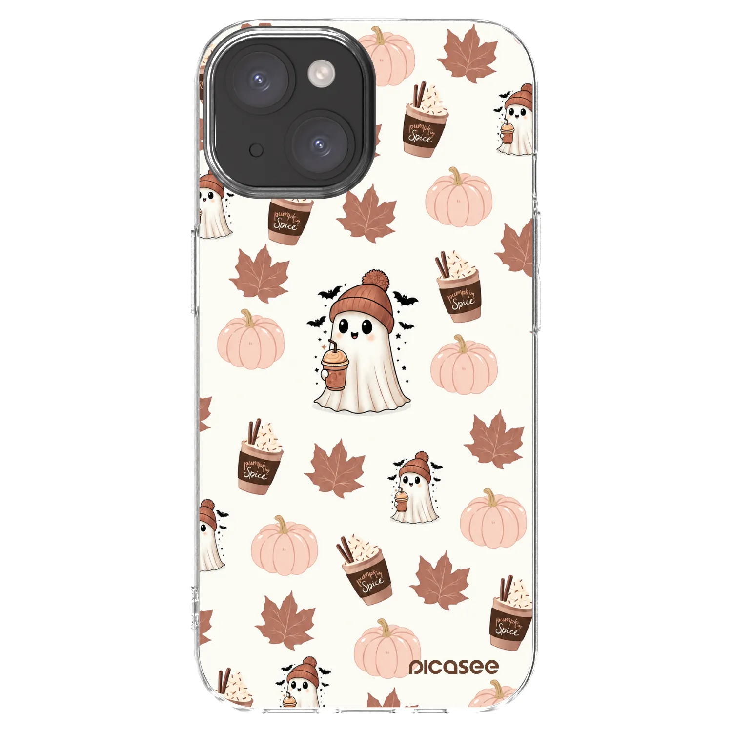Picasee silikónový prehľadný obal pre Apple iPhone 15 - Pumpkin spice