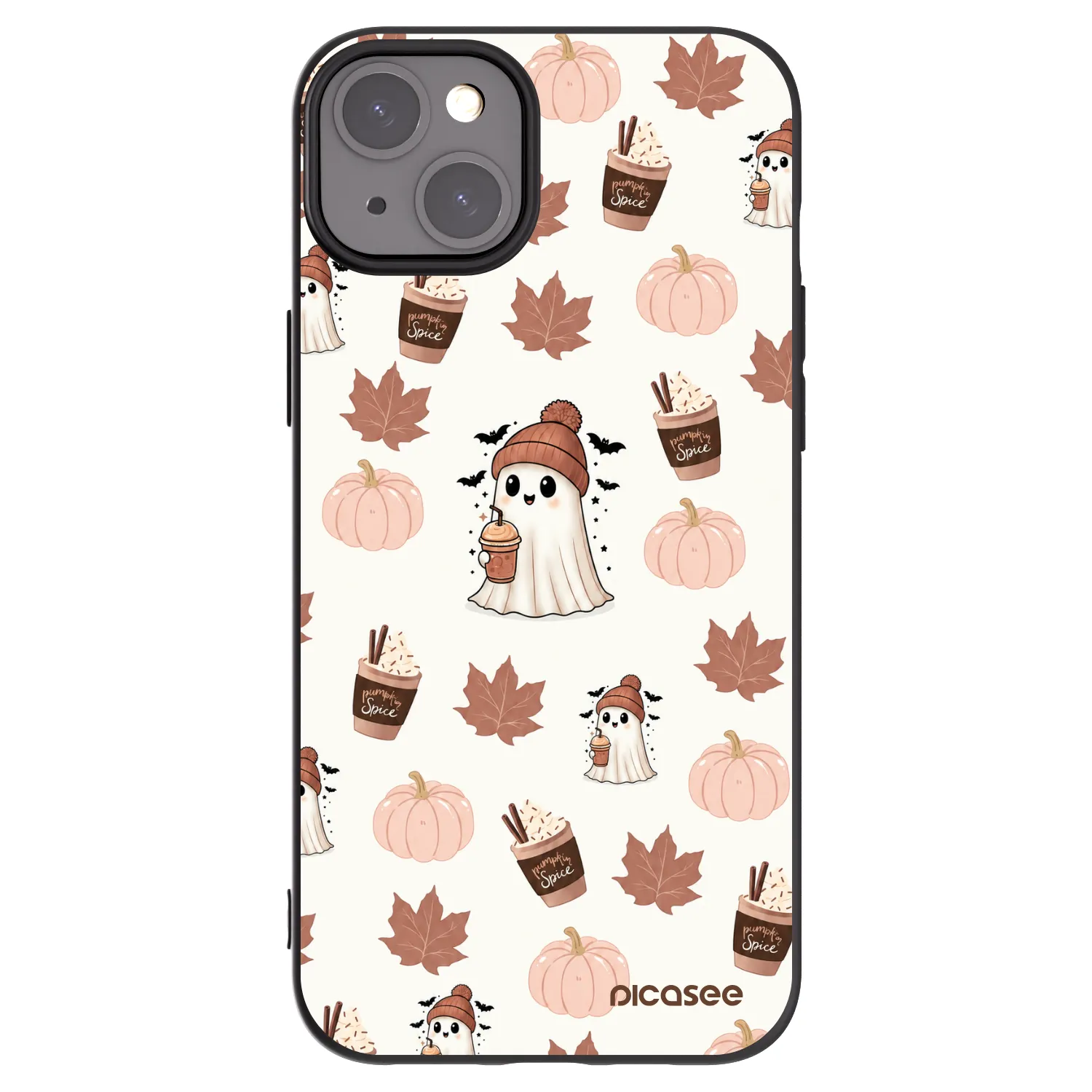 Picasee silikónový čierny obal pre Apple iPhone 15 Plus - Pumpkin spice