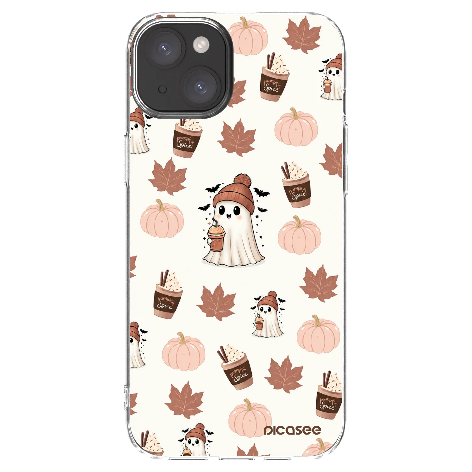 Picasee silikónový prehľadný obal pre Apple iPhone 15 Plus - Pumpkin spice
