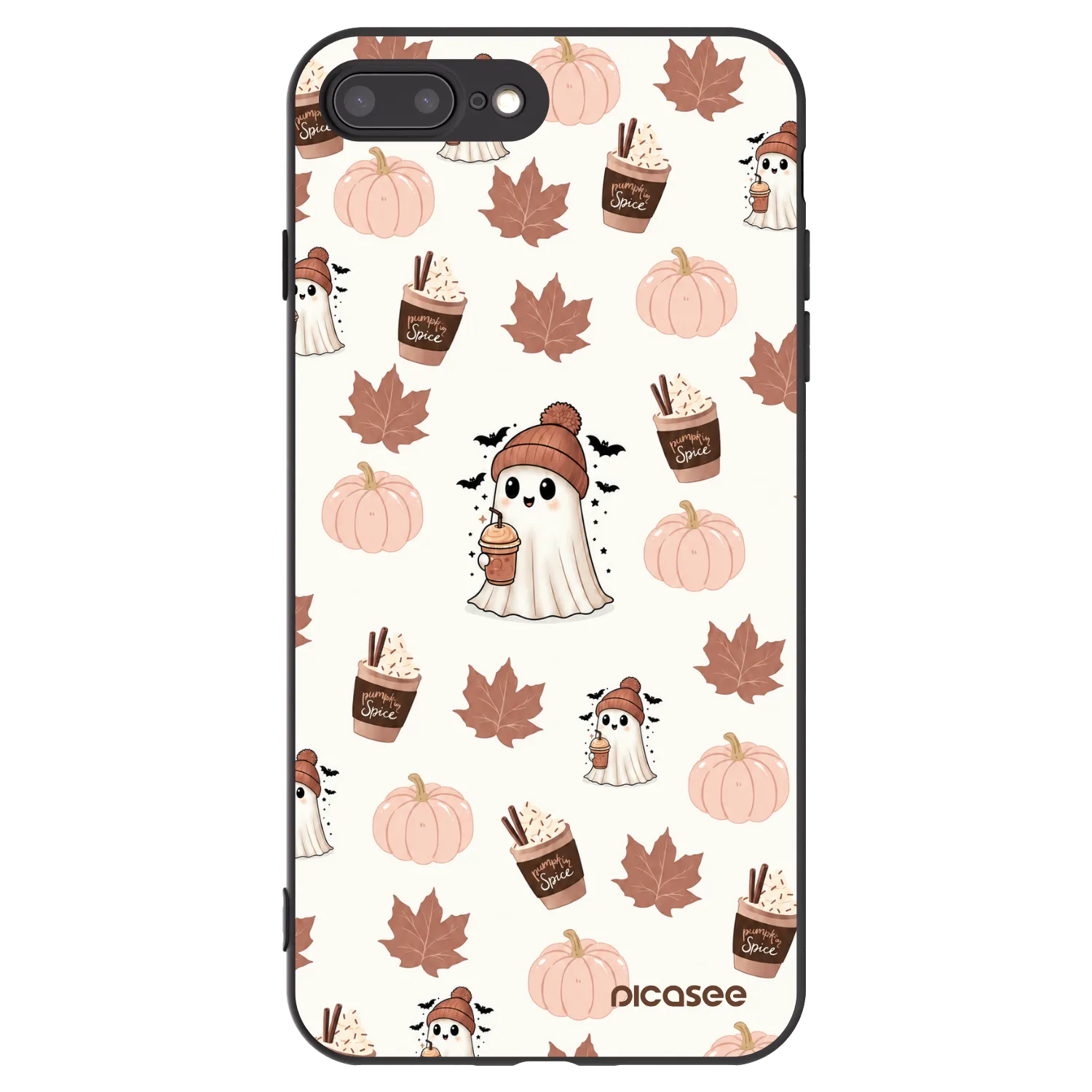 Picasee silikónový čierny obal pre Apple iPhone 8 Plus - Pumpkin spice
