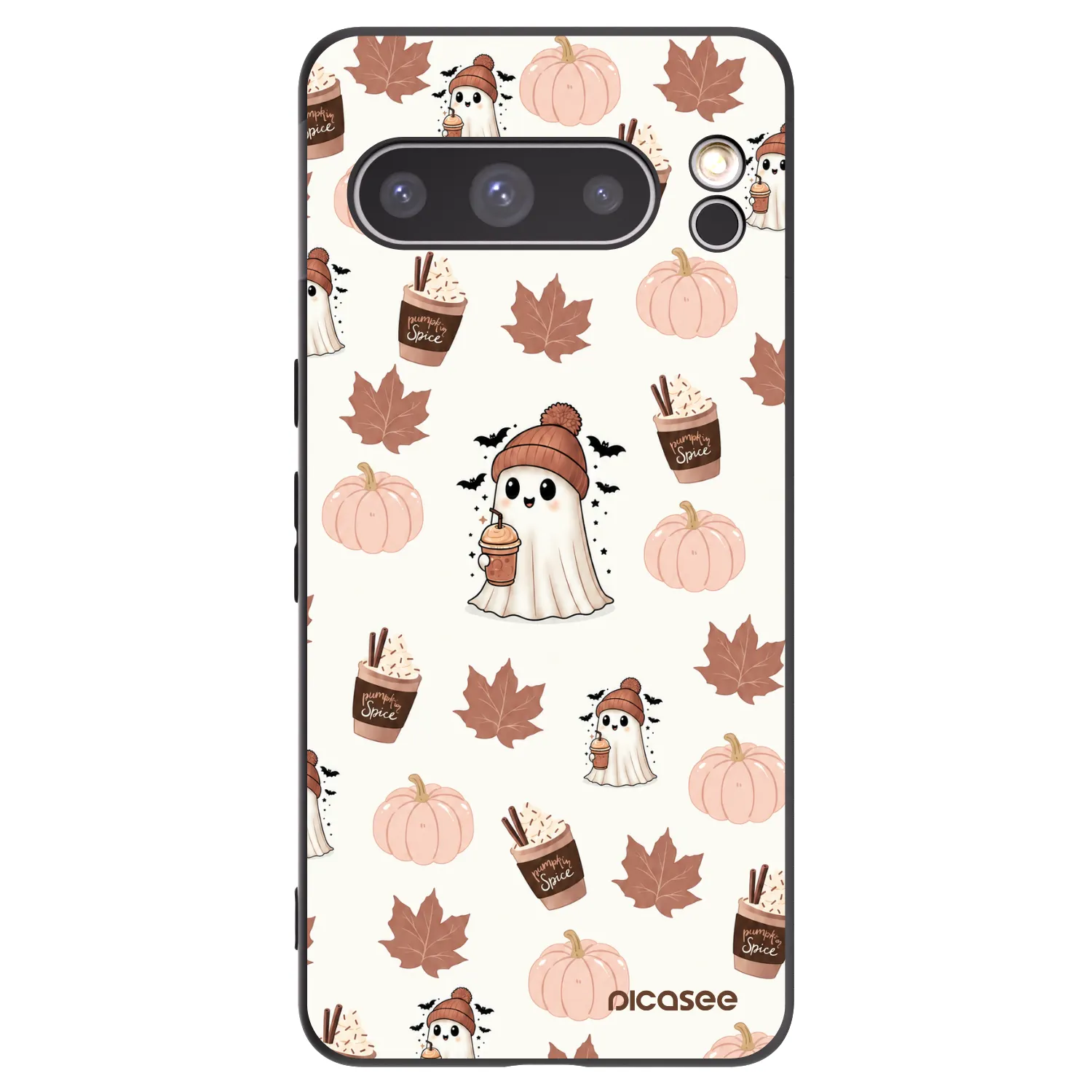 Picasee silikónový čierny obal pre Google Pixel 8 Pro - Pumpkin spice