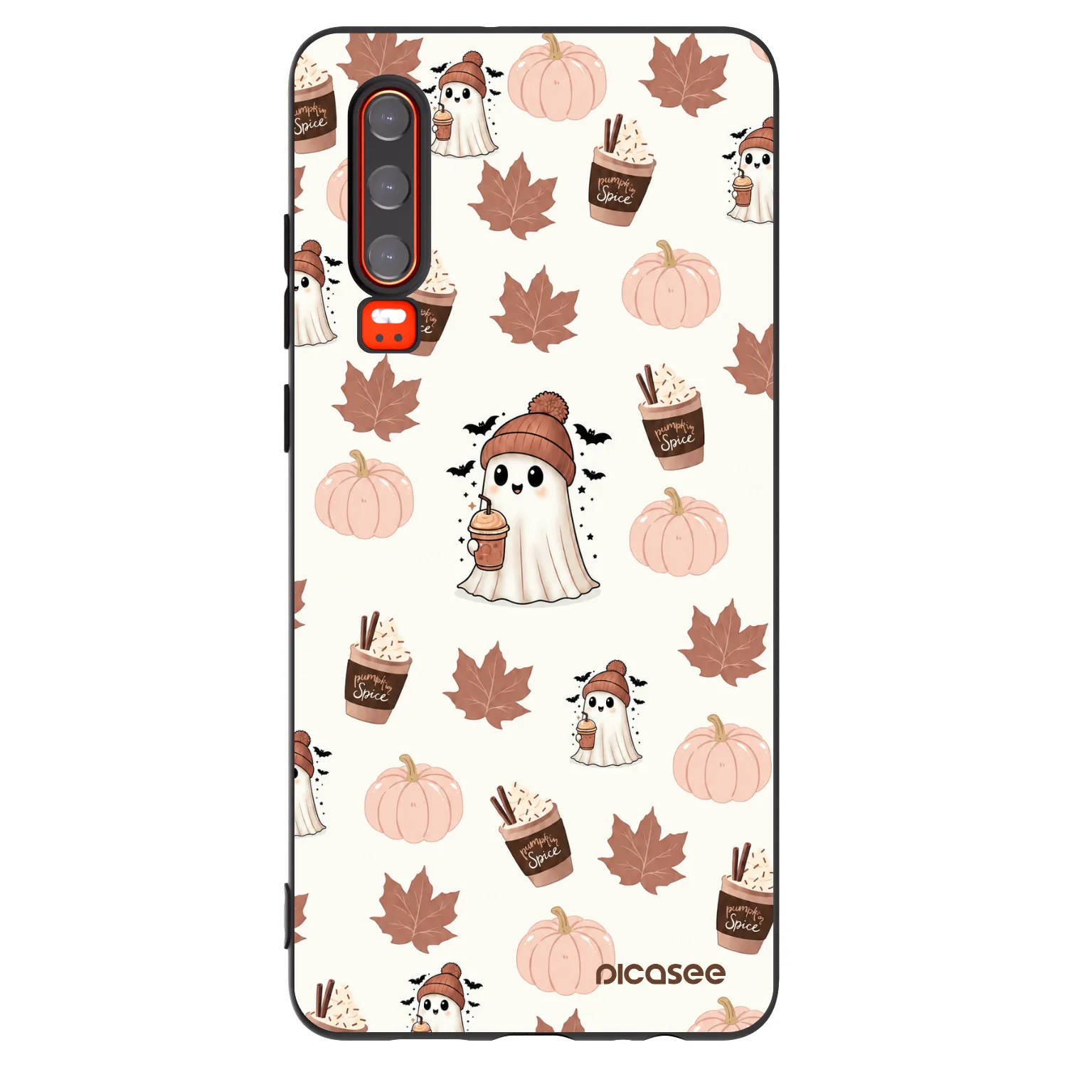 Picasee silikónový čierny obal pre Huawei P30 - Pumpkin spice